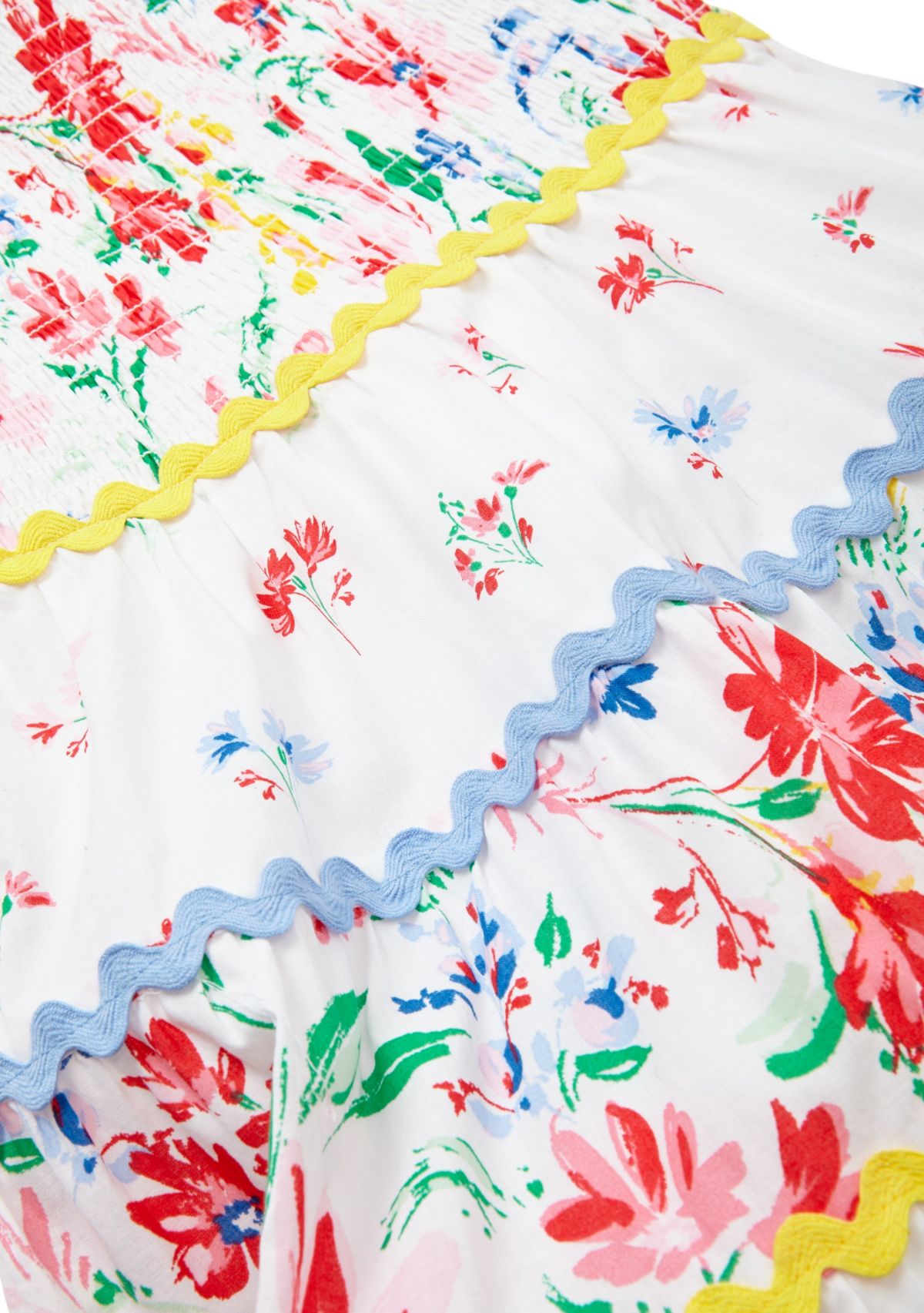 Girls 4-6x Bow Strap Pattern Mix Dress