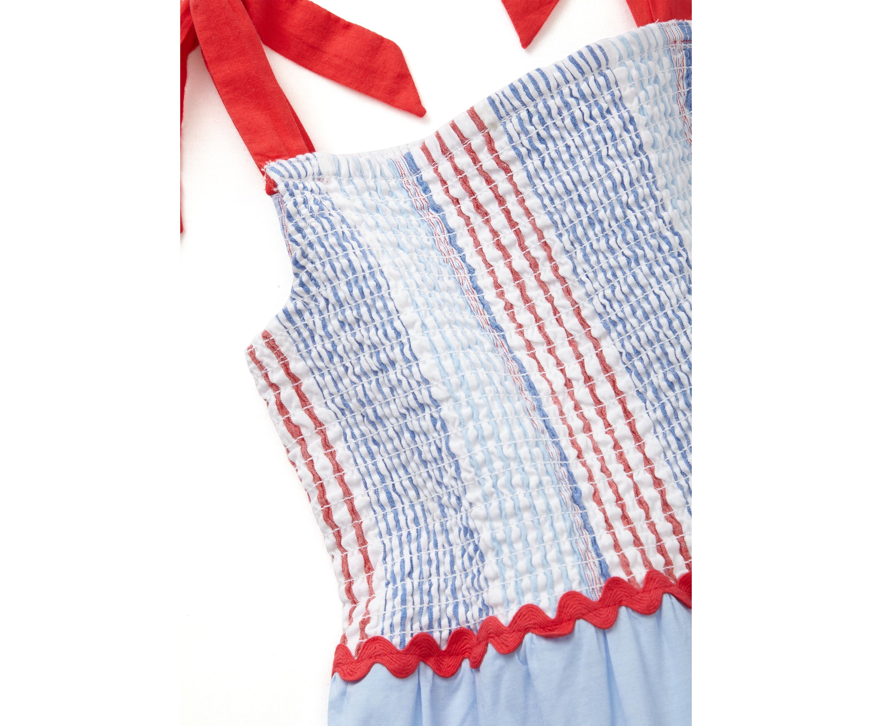 Girls 4-6x Bow Strap Pattern Mix Dress