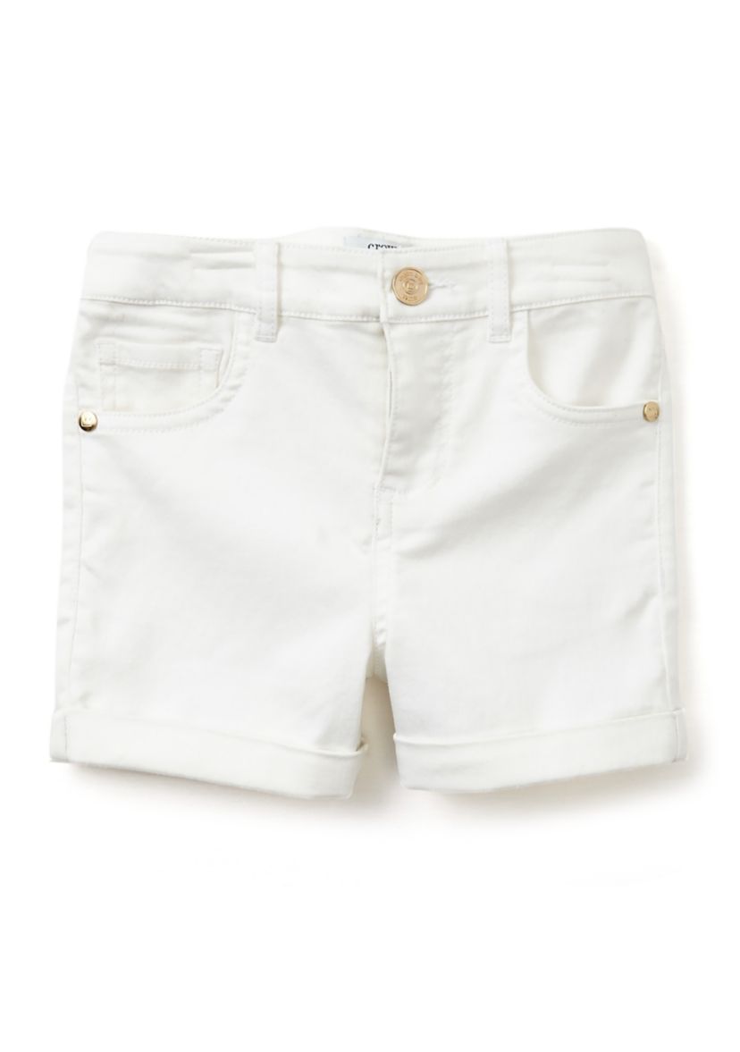 Girls 4-6x Stretch 5 Pocket Roll Cuff Shorts