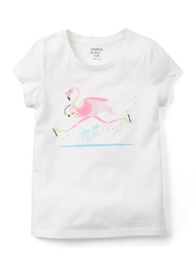 Crown & Ivy Girls 4-6x Essentials Graphic T-Shirt, White