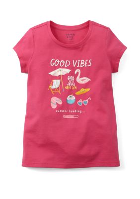 Crown & Ivy Girls 4-6x Essentials Graphic T-Shirt, Pink