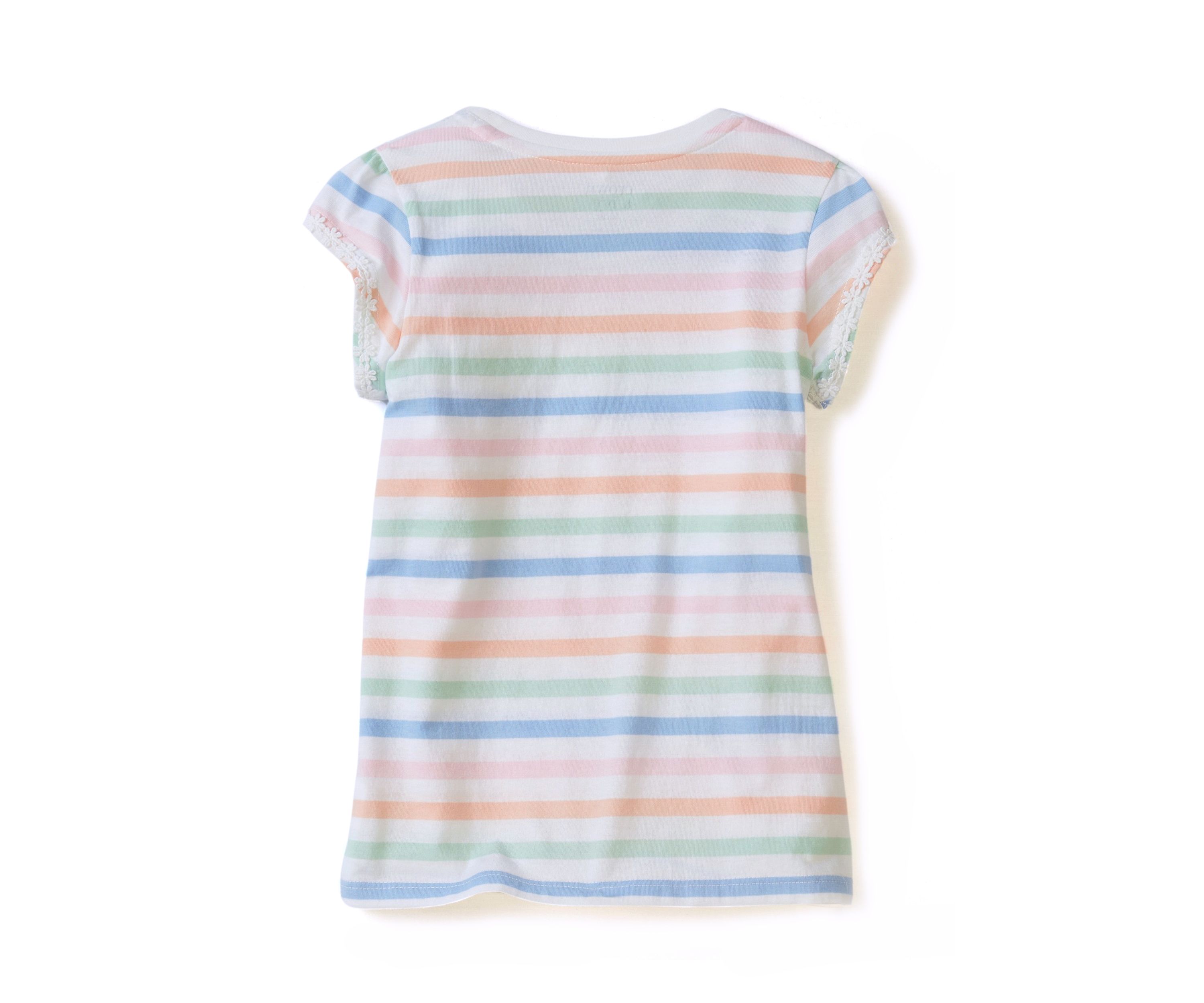 Girls 4-6x Daisy Trim Pocket T-Shirt