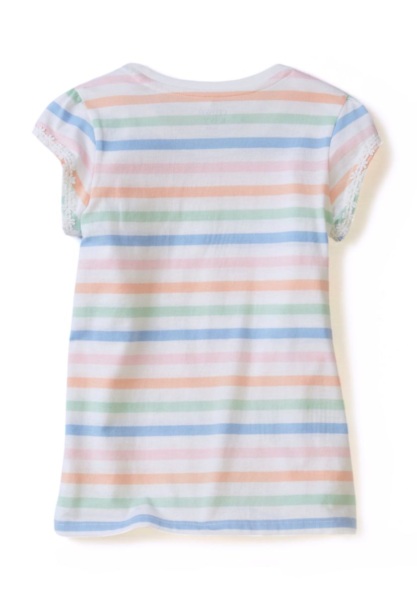 Girls 4-6x Daisy Trim Pocket T-Shirt