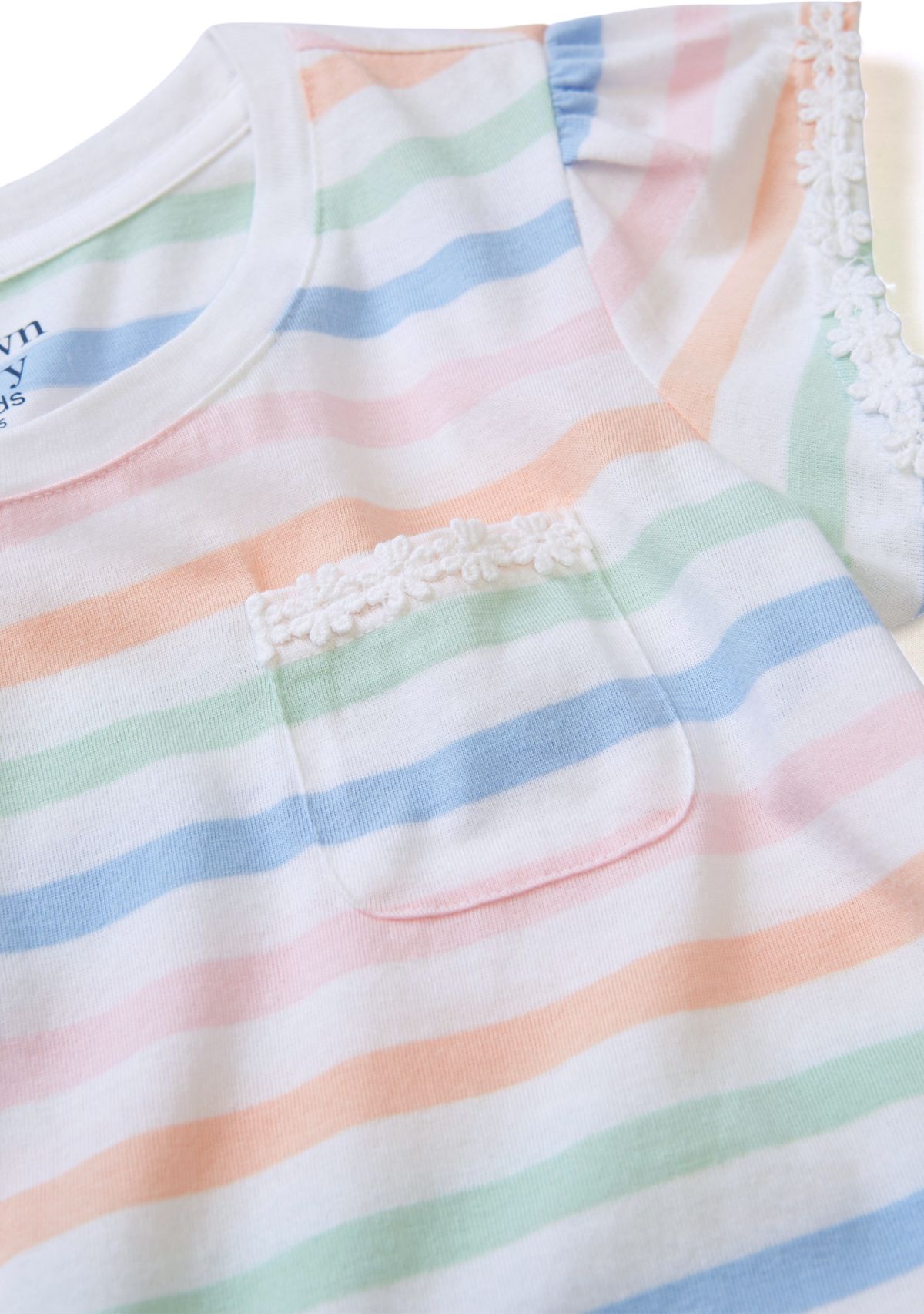 Girls 4-6x Daisy Trim Pocket T-Shirt