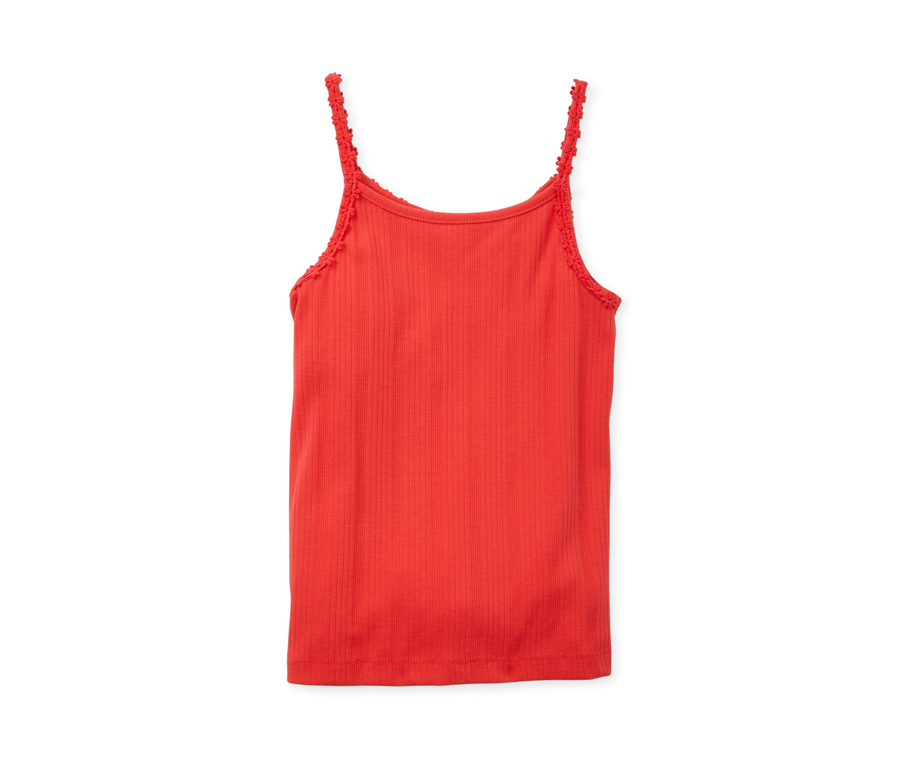 Girls 4-6x Sleeveless Ribbed Daisy Trim Tank 