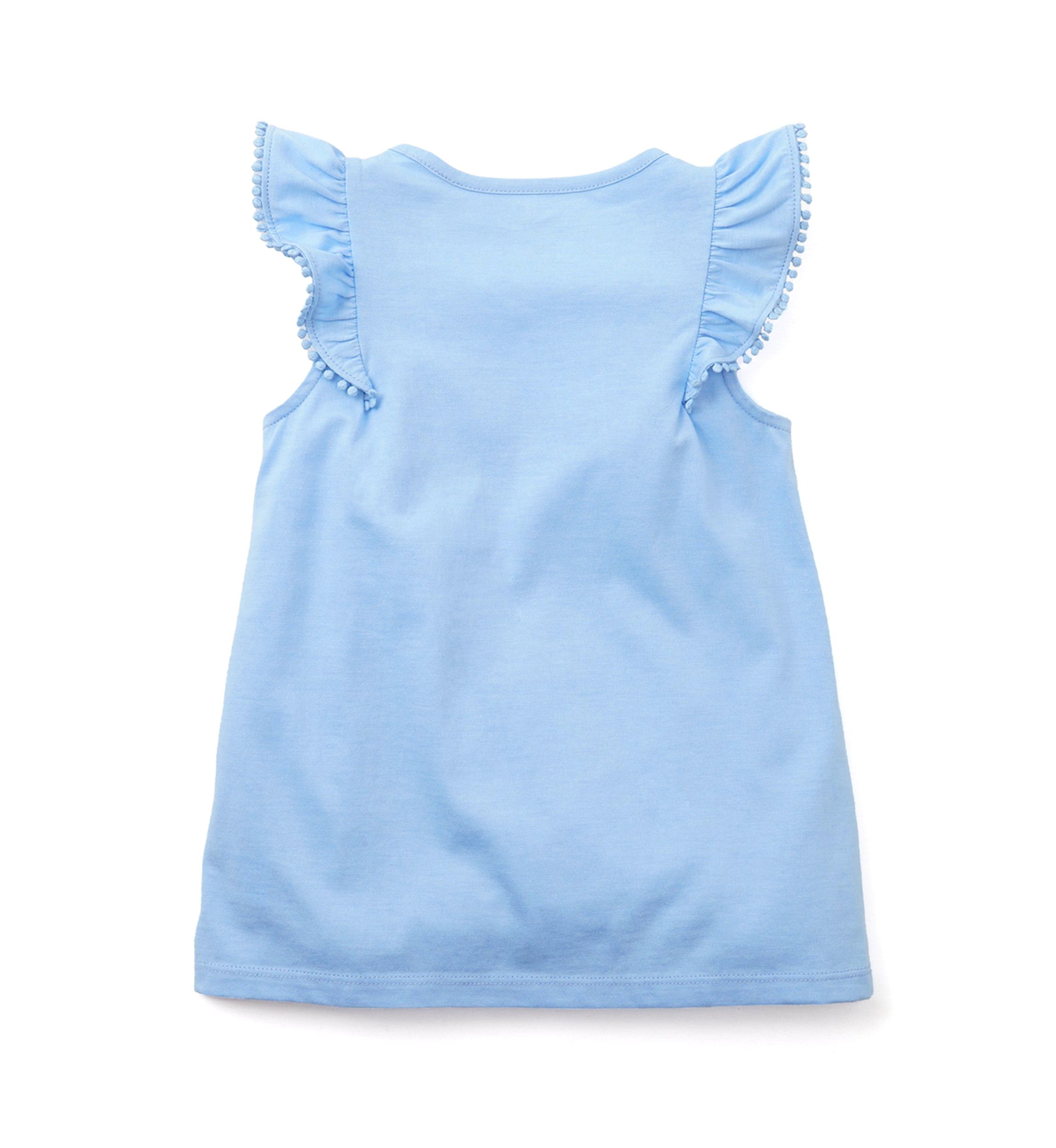 Girls 4-6x Pom Ruffle Trim Tank Top