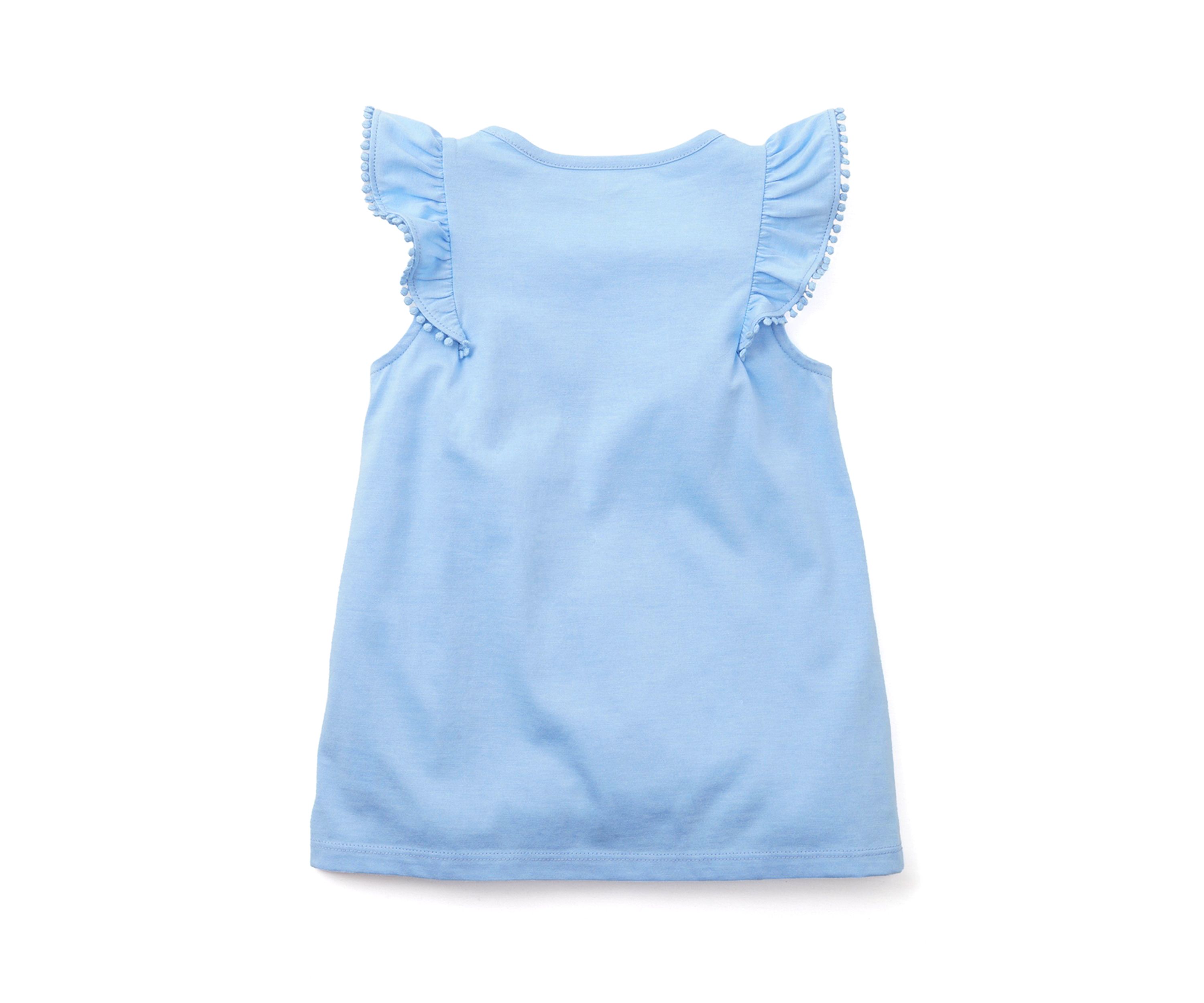 Girls 4-6x Pom Ruffle Trim Tank Top