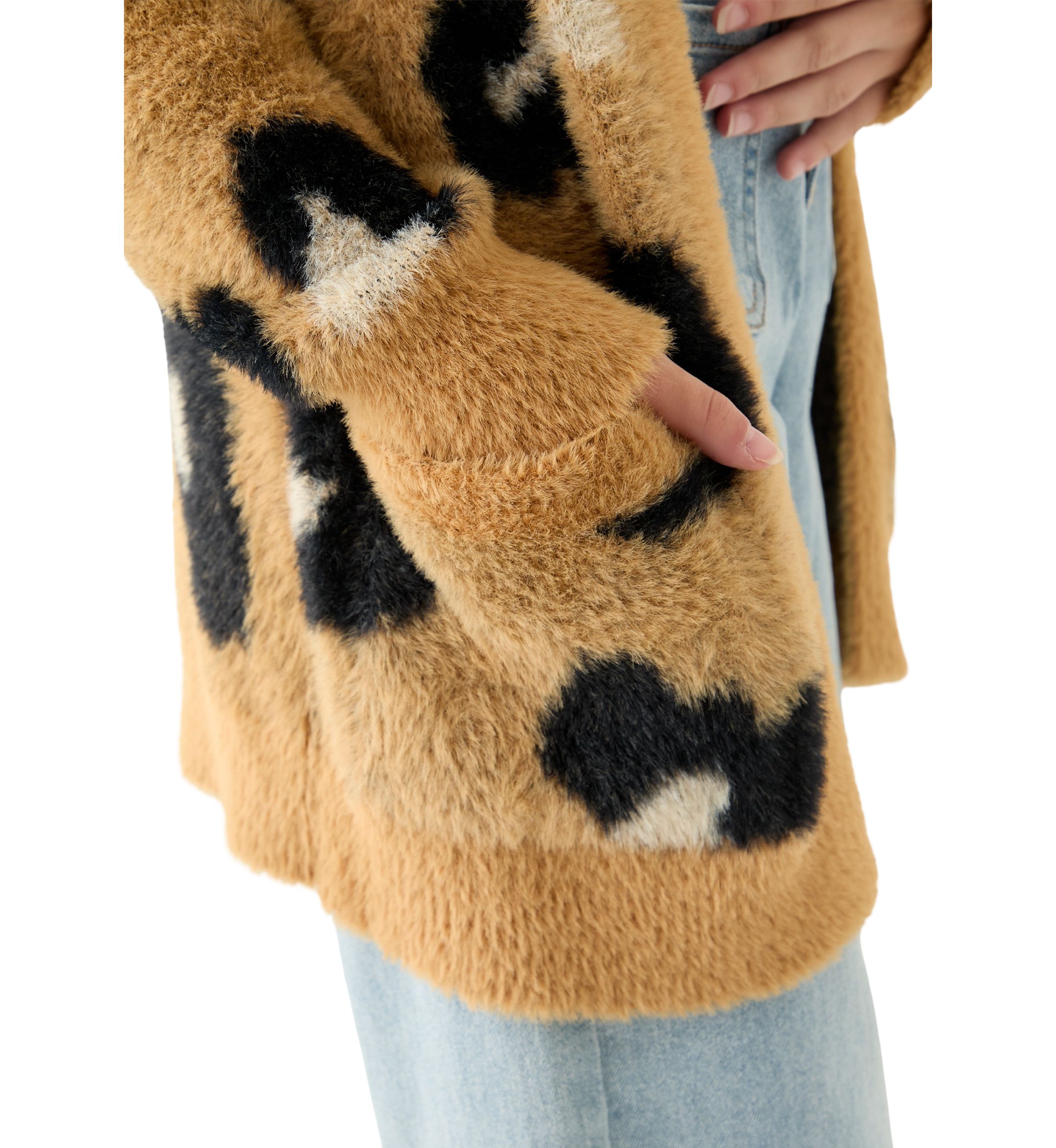 Girls 7-16 Animal Print Long Cardigan