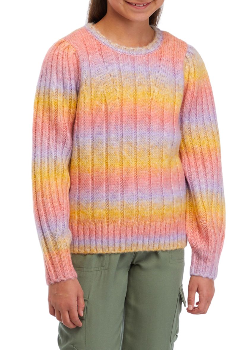 Girls 7-16 Rainbow Sweater