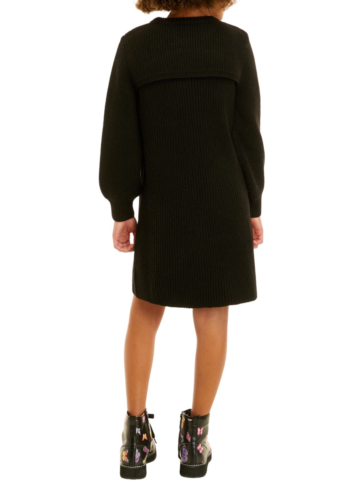 Girls 7-16 Long Sleeve Cut Out Sweater Dress