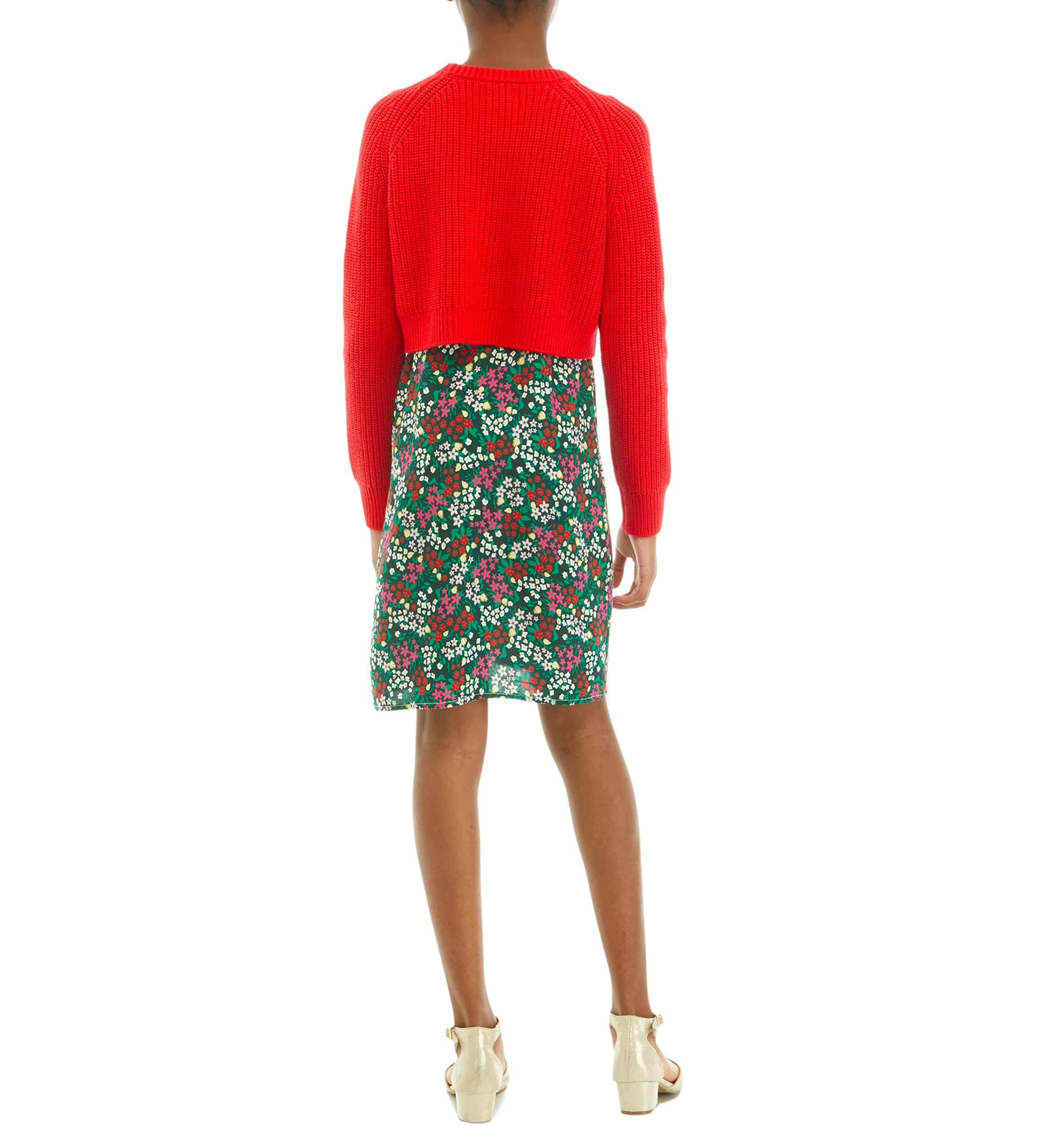 Girls 7-16 2Fer Woven Sweater Dress