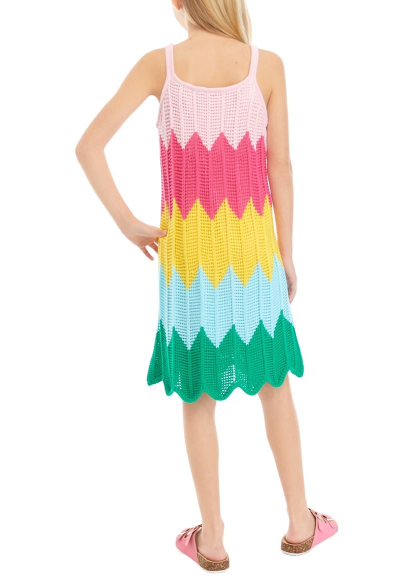 Girls 7-16 Sleeveless Crochet Dress