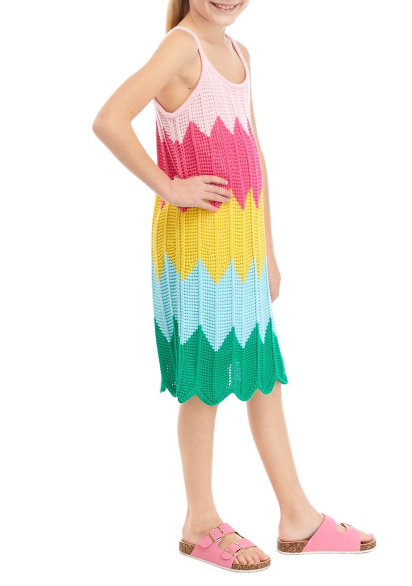 Girls 7-16 Sleeveless Crochet Dress