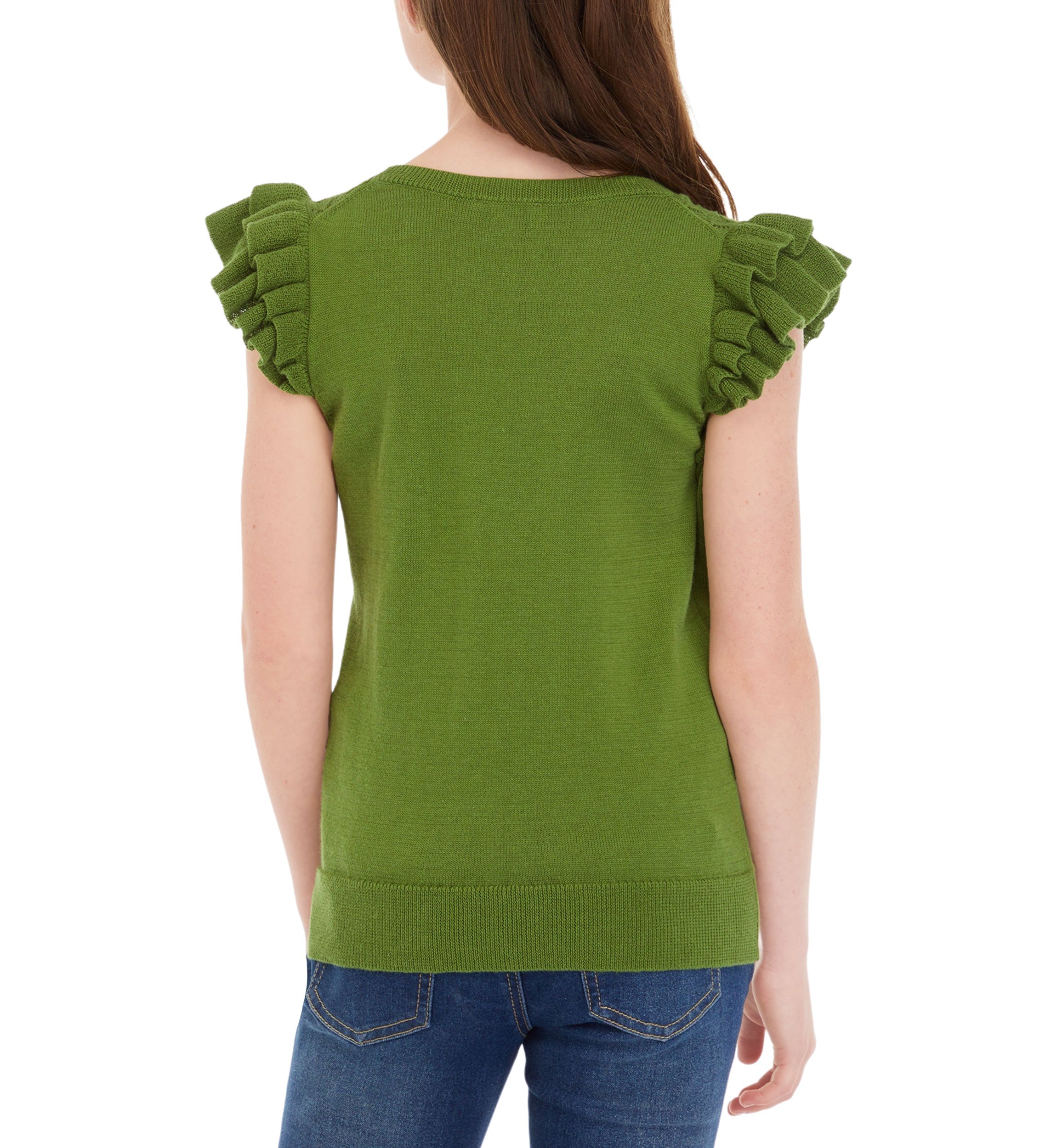 Girls 7-16 Ruffle Sweater Knit Top