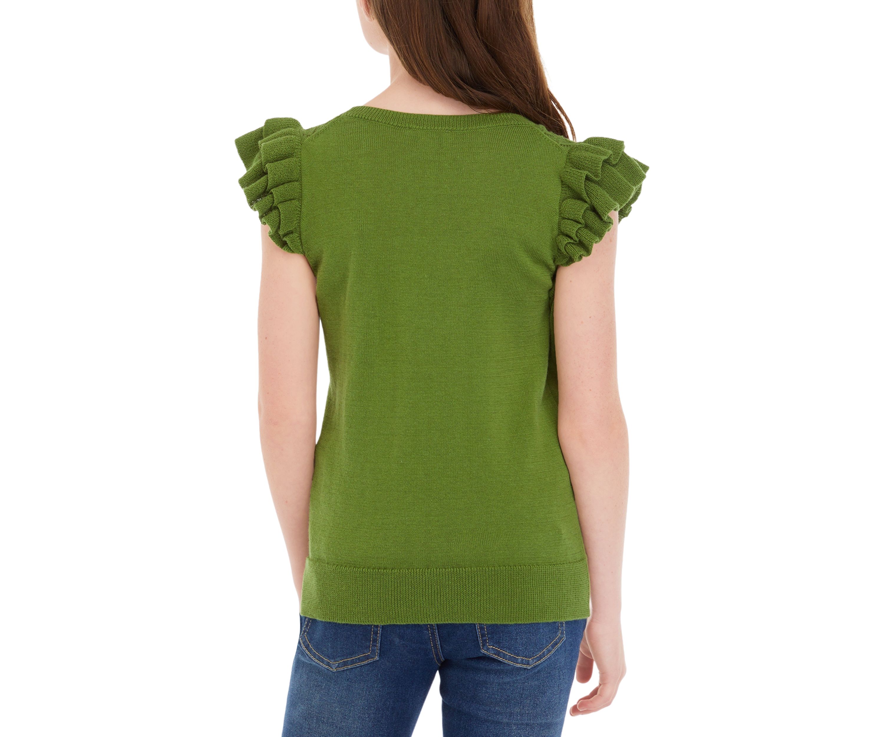 Girls 7-16 Ruffle Sweater Knit Top