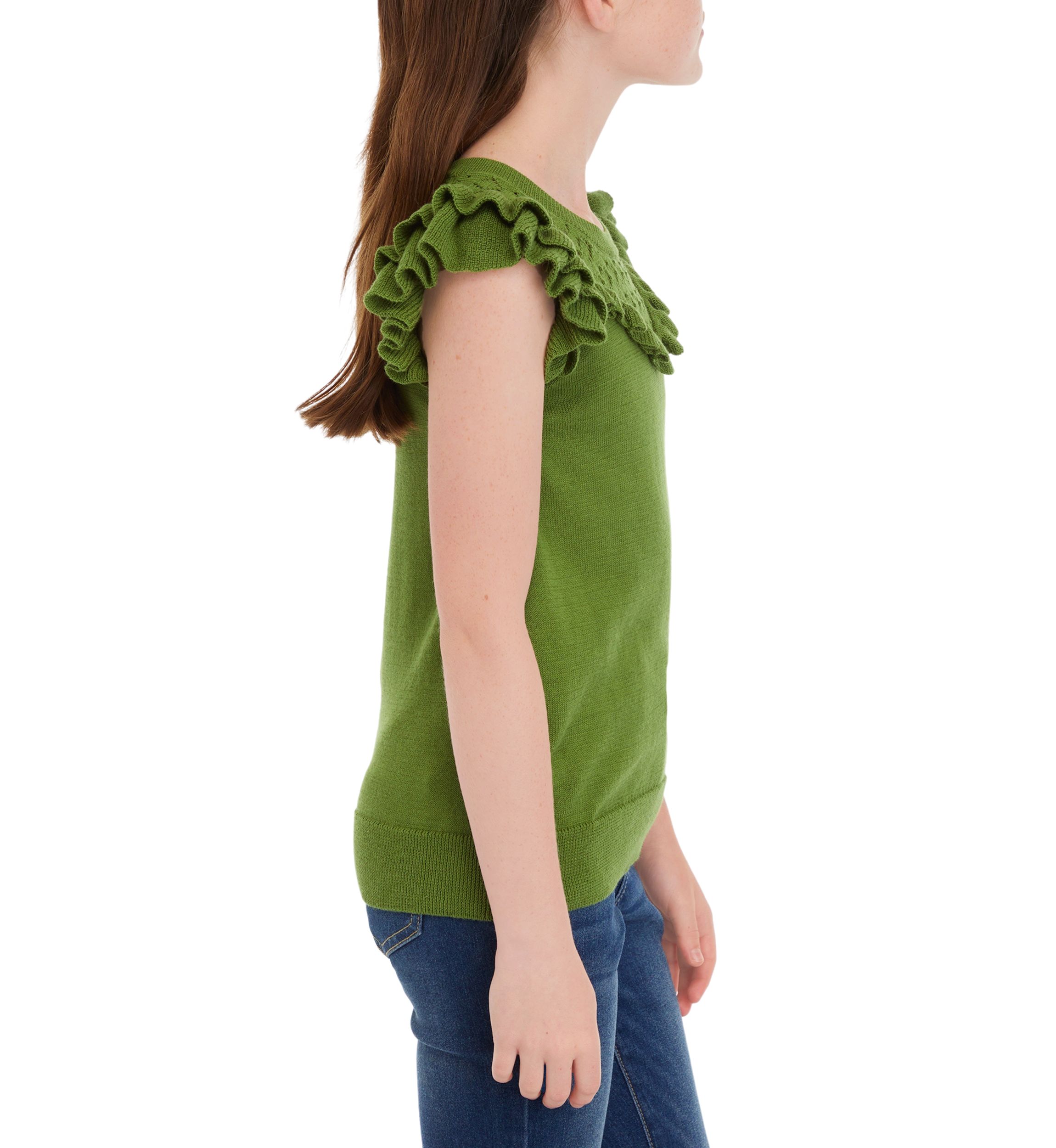 Girls 7-16 Ruffle Sweater Knit Top