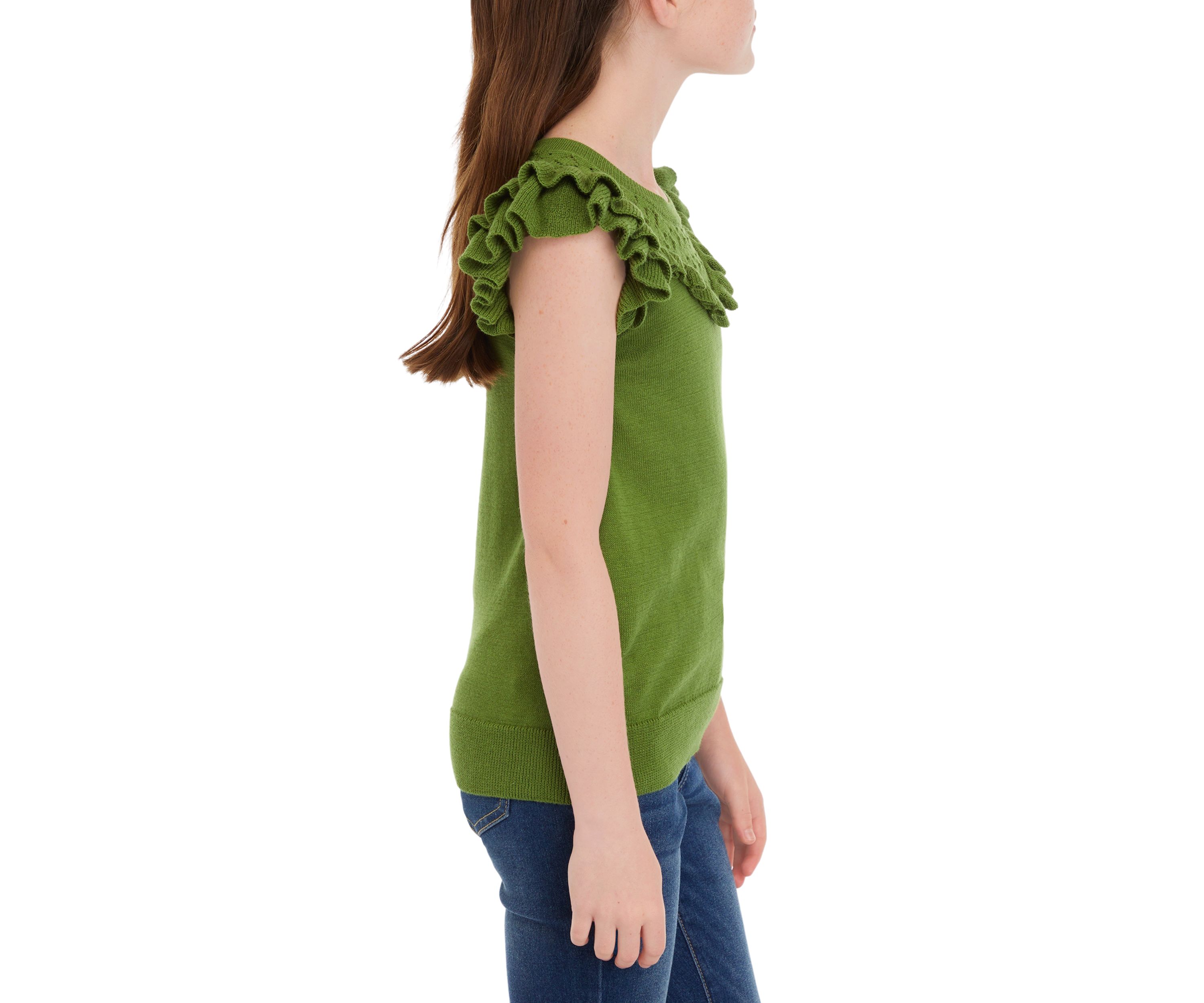 Girls 7-16 Ruffle Sweater Knit Top