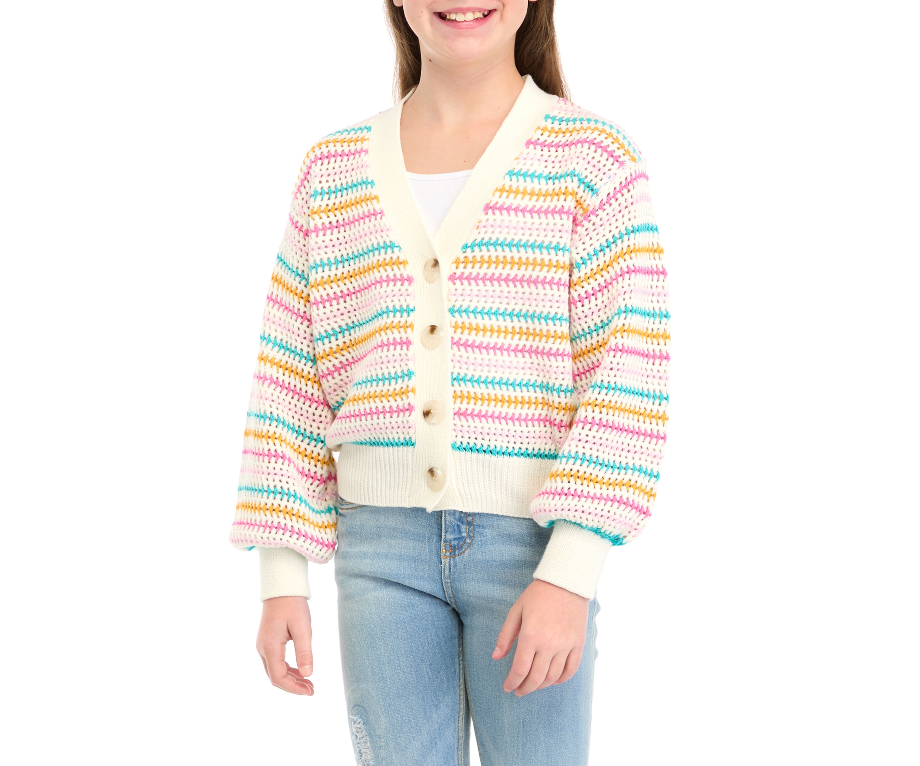 Girls 7-16 Multi Colored Cardigan