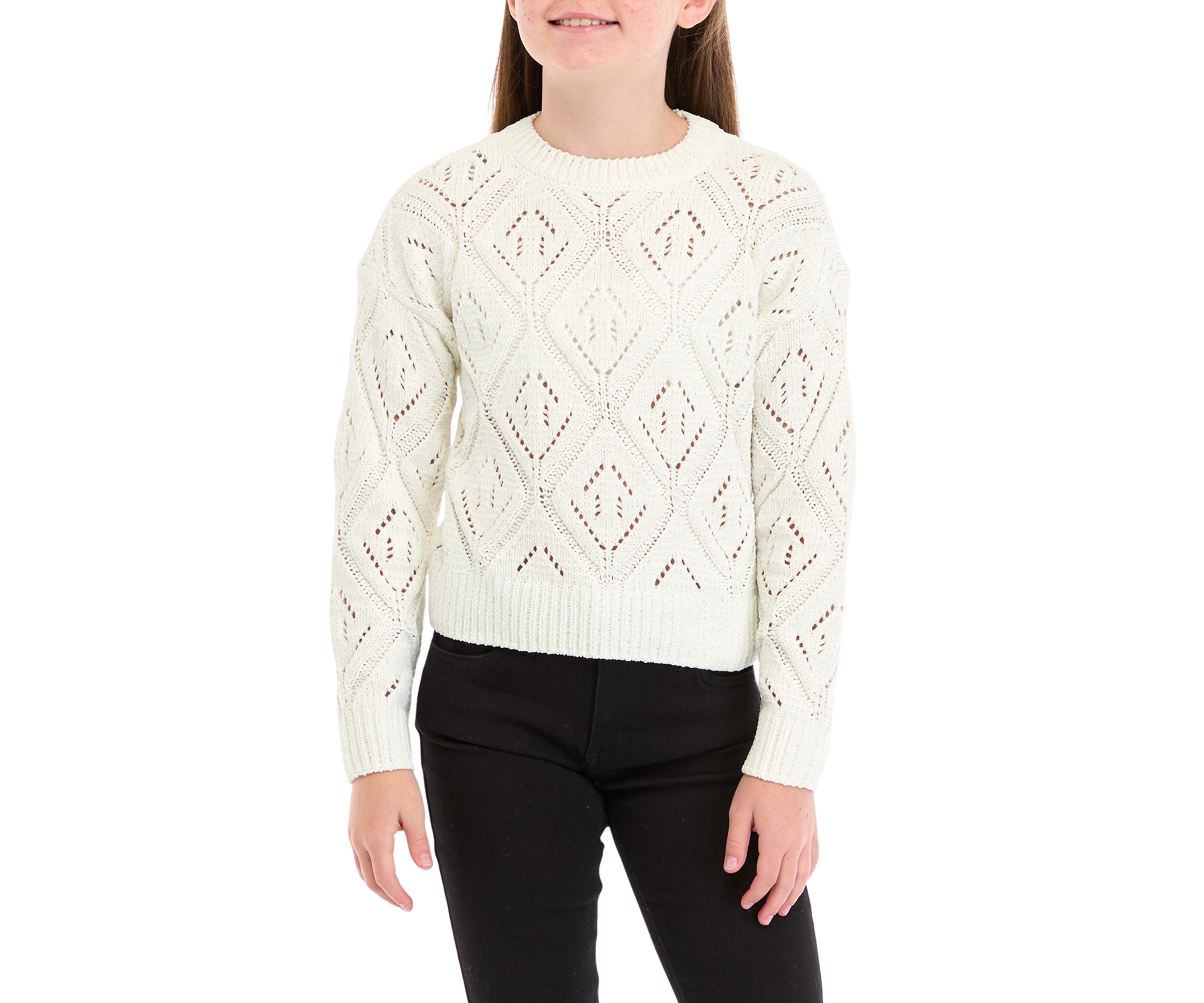 Girls 7-16 Lurex Solid Sweater