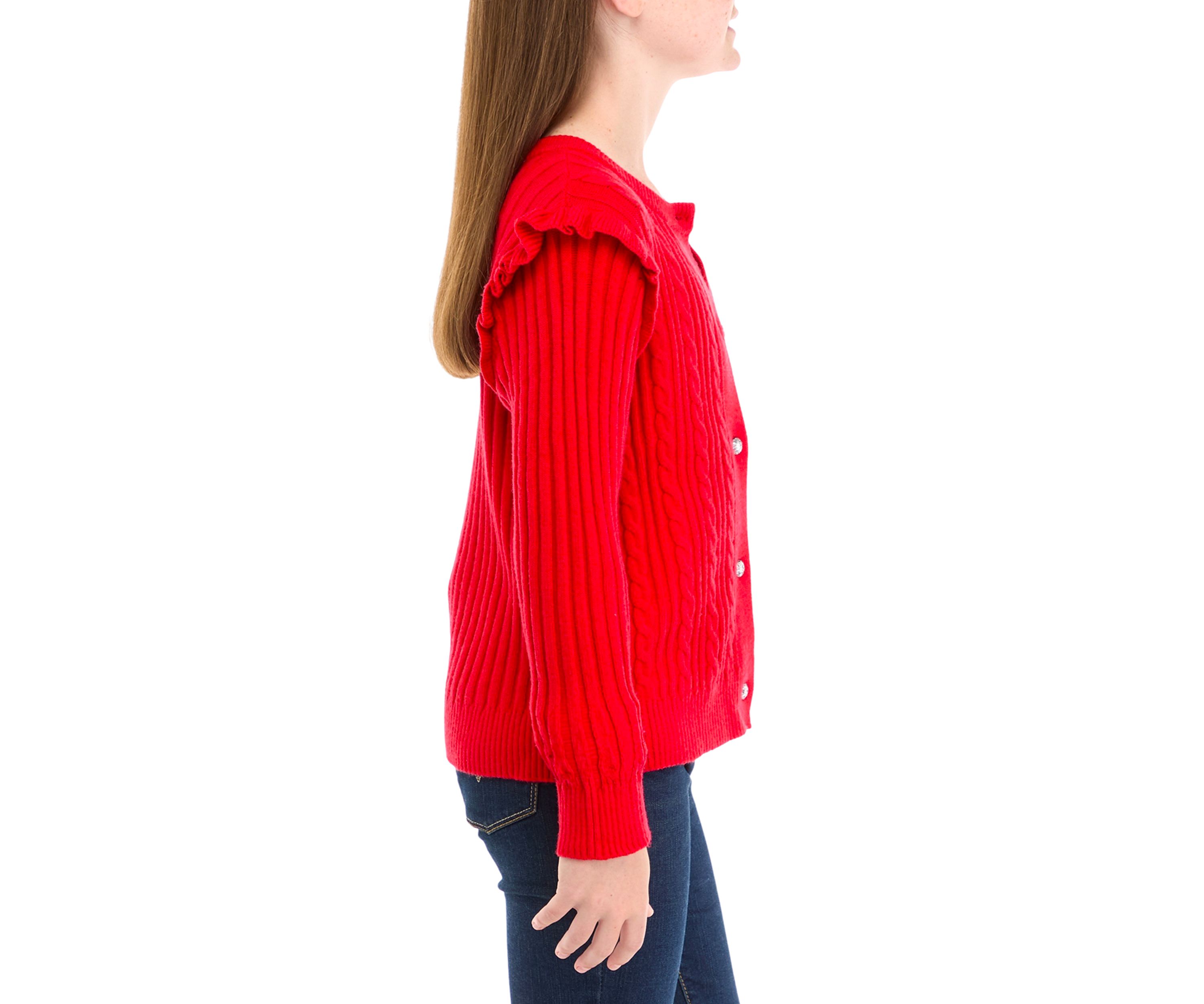 Girls 7-16 Cable Knit Cardigan