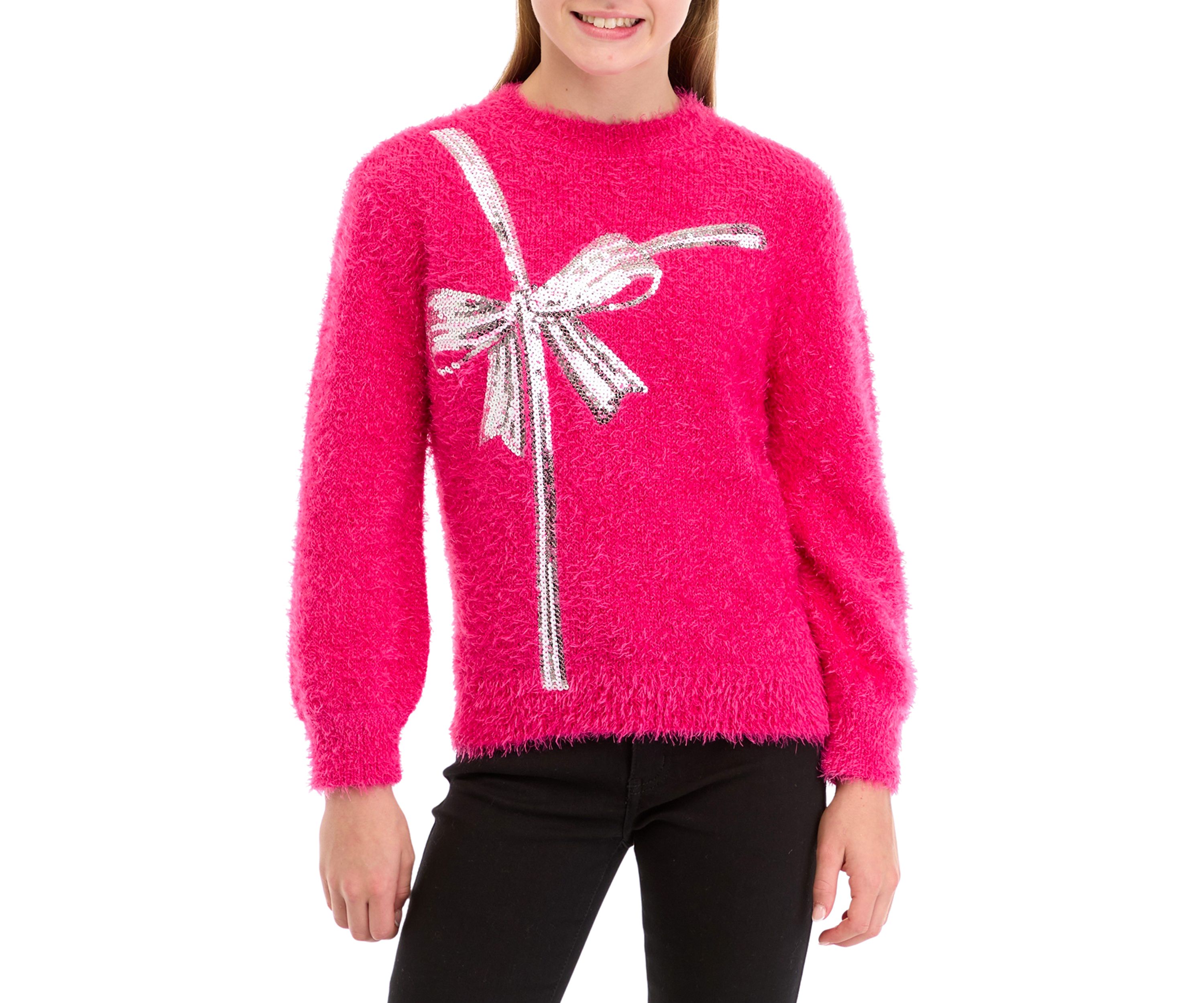 Girls 7-16 Eyelash Bow Sweater