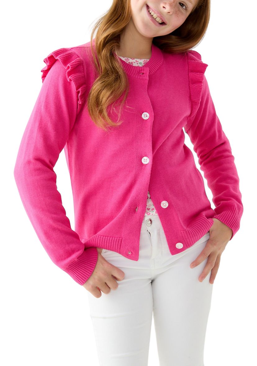 Girls 7-16 Ruffle Cardigan 