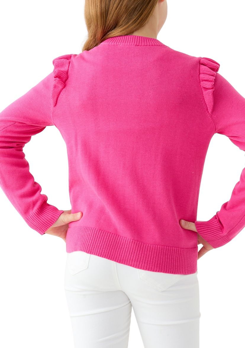 Girls 7-16 Ruffle Cardigan 