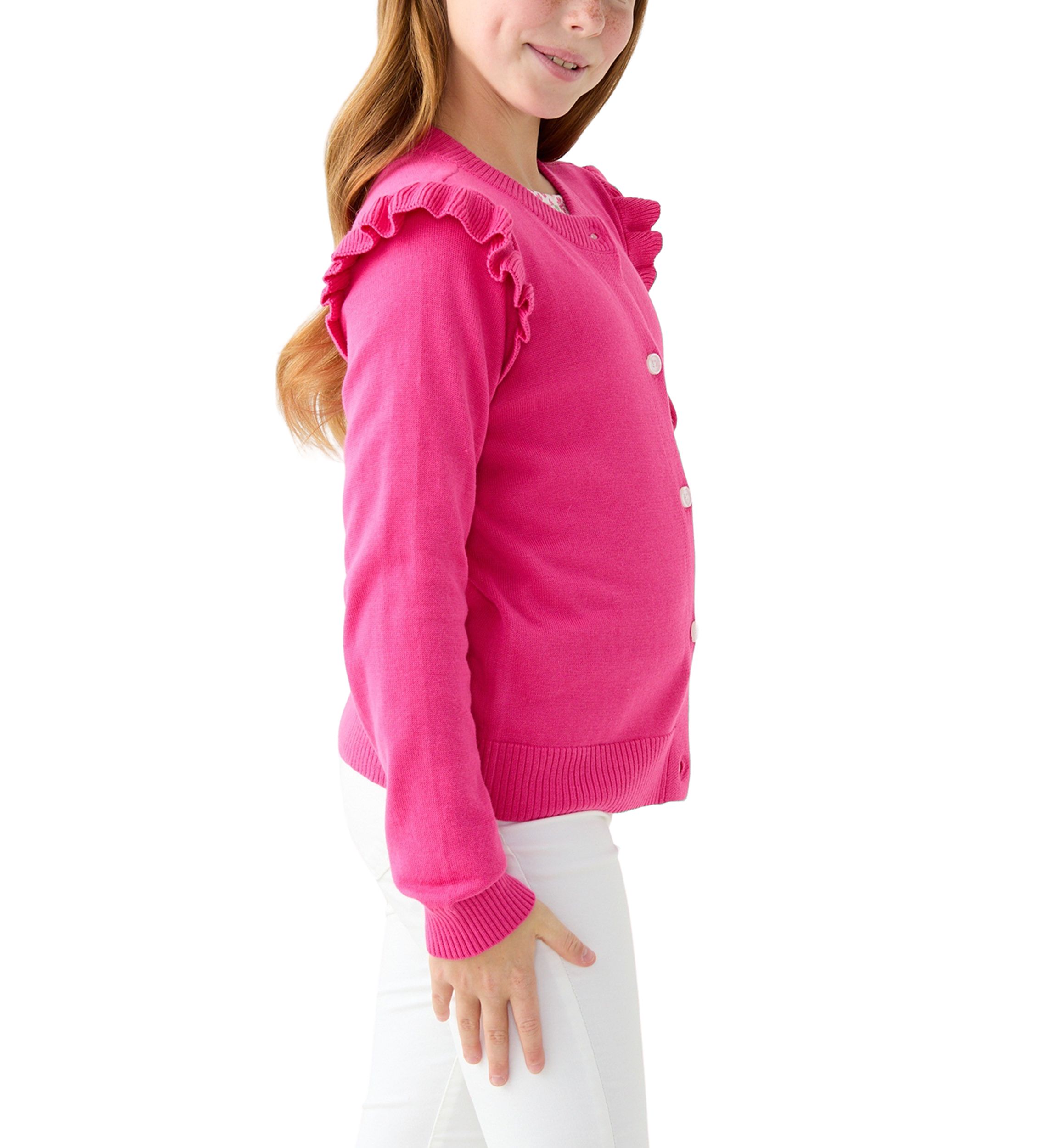 Girls 7-16 Ruffle Cardigan 