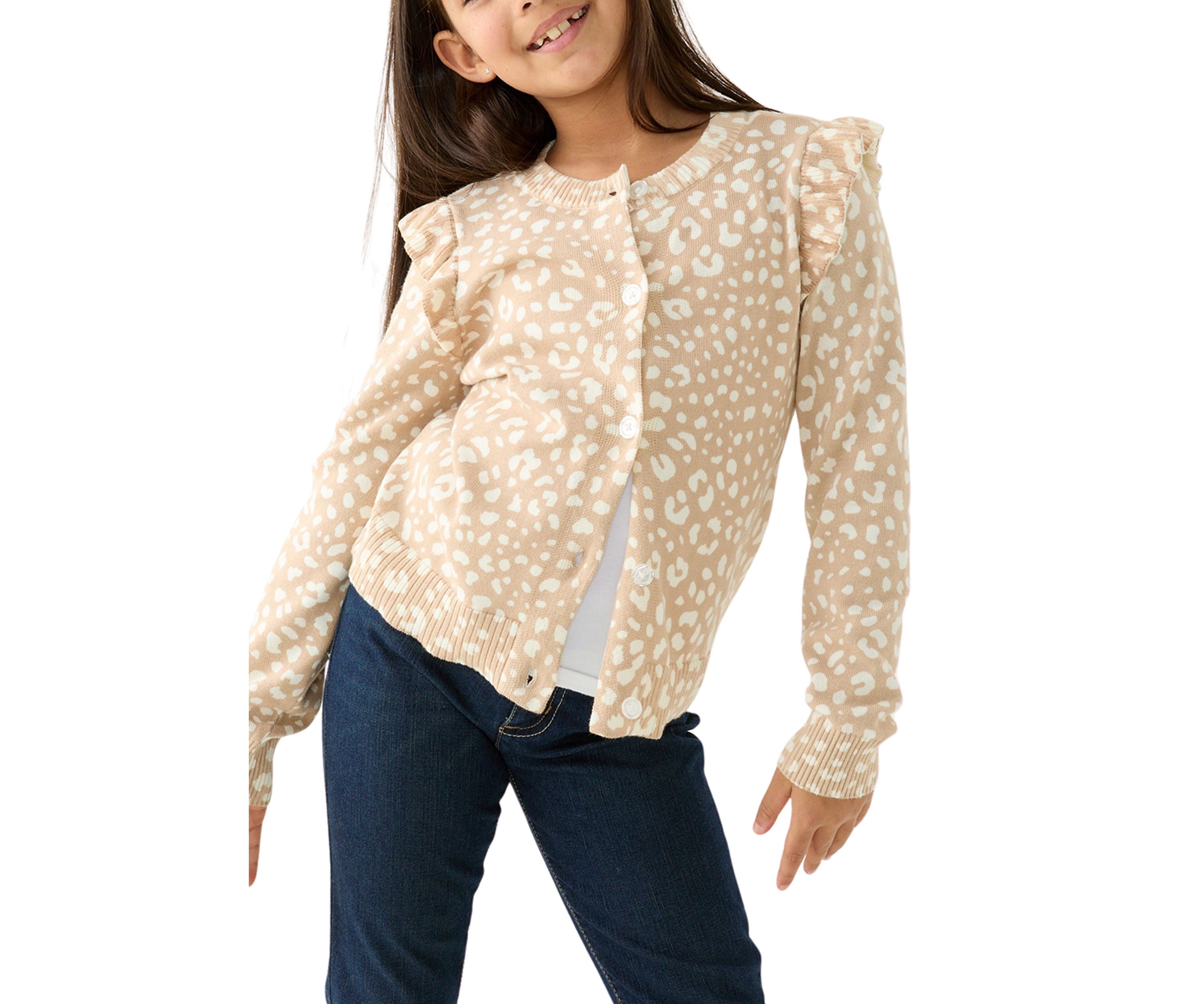 Girls 7-16 Ruffle Cardigan 