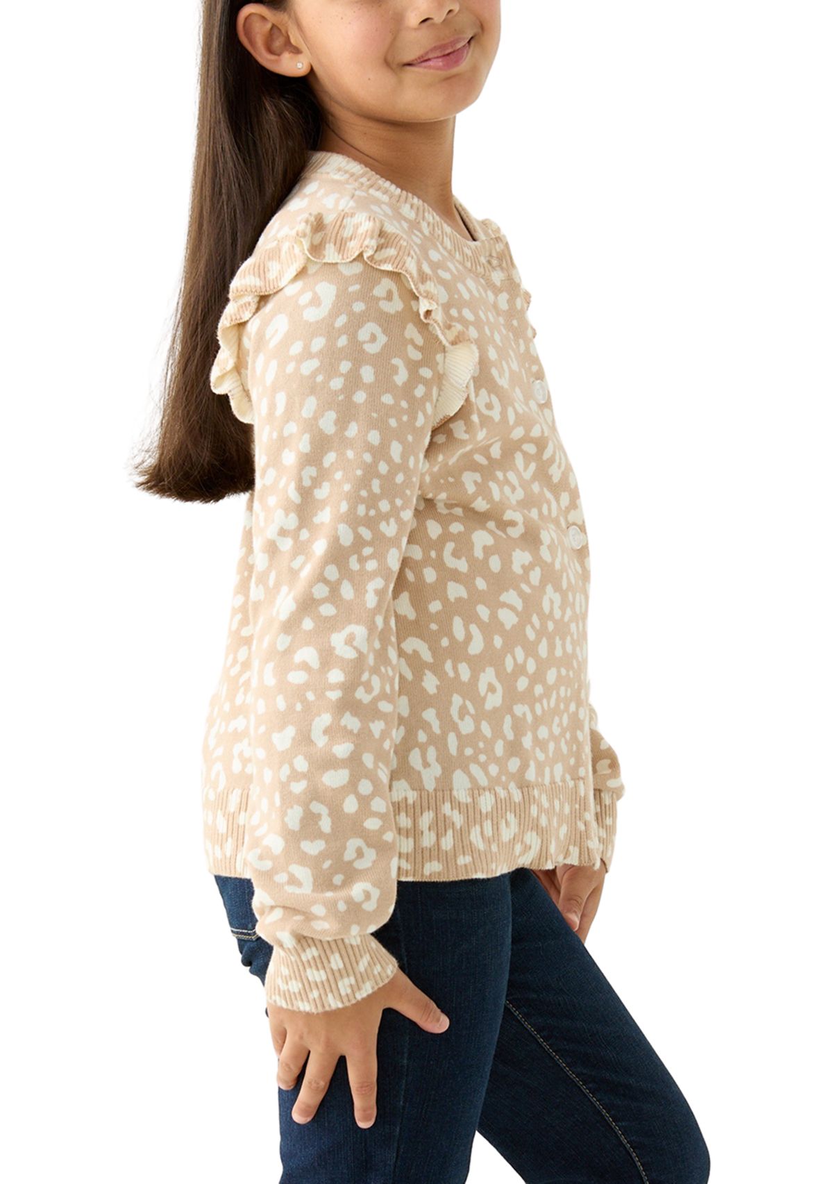 Girls 7-16 Ruffle Cardigan 