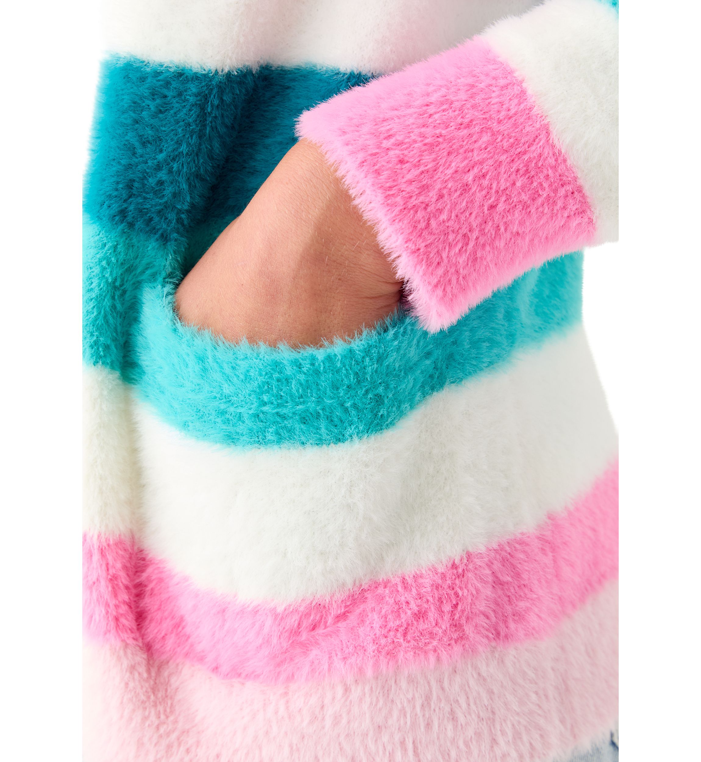 Girls 7-16 Stripped Combo Long Sleeve Cardigan