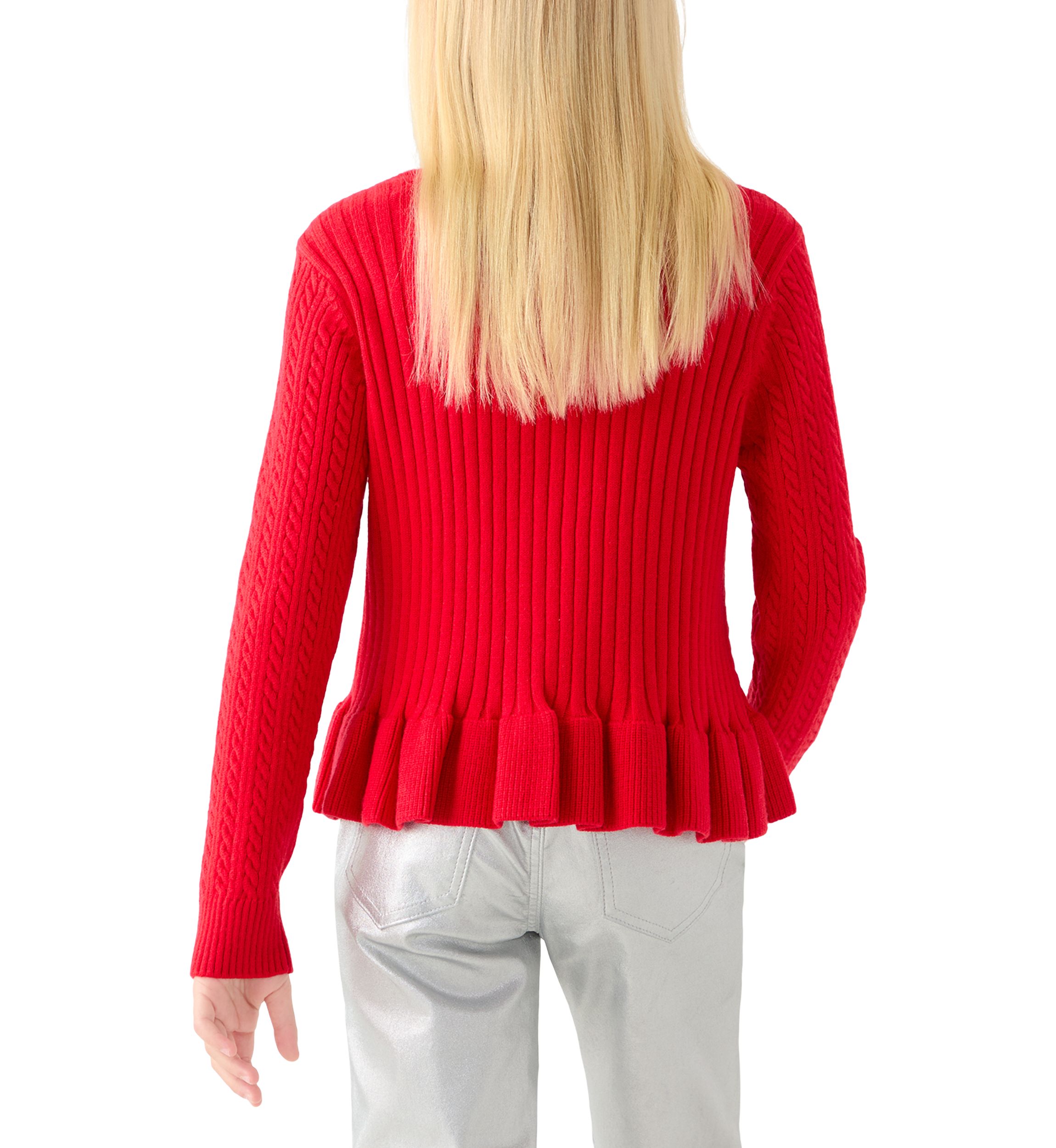 Girls 7-16 Peplum Cardigan 