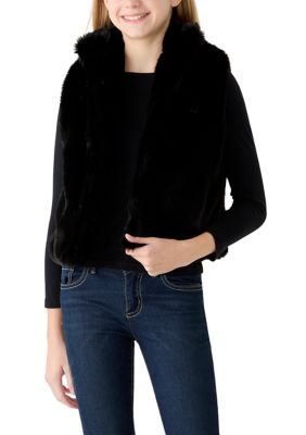Crown & Ivy Girls 7-16 Animal Print Faux Fur Vest