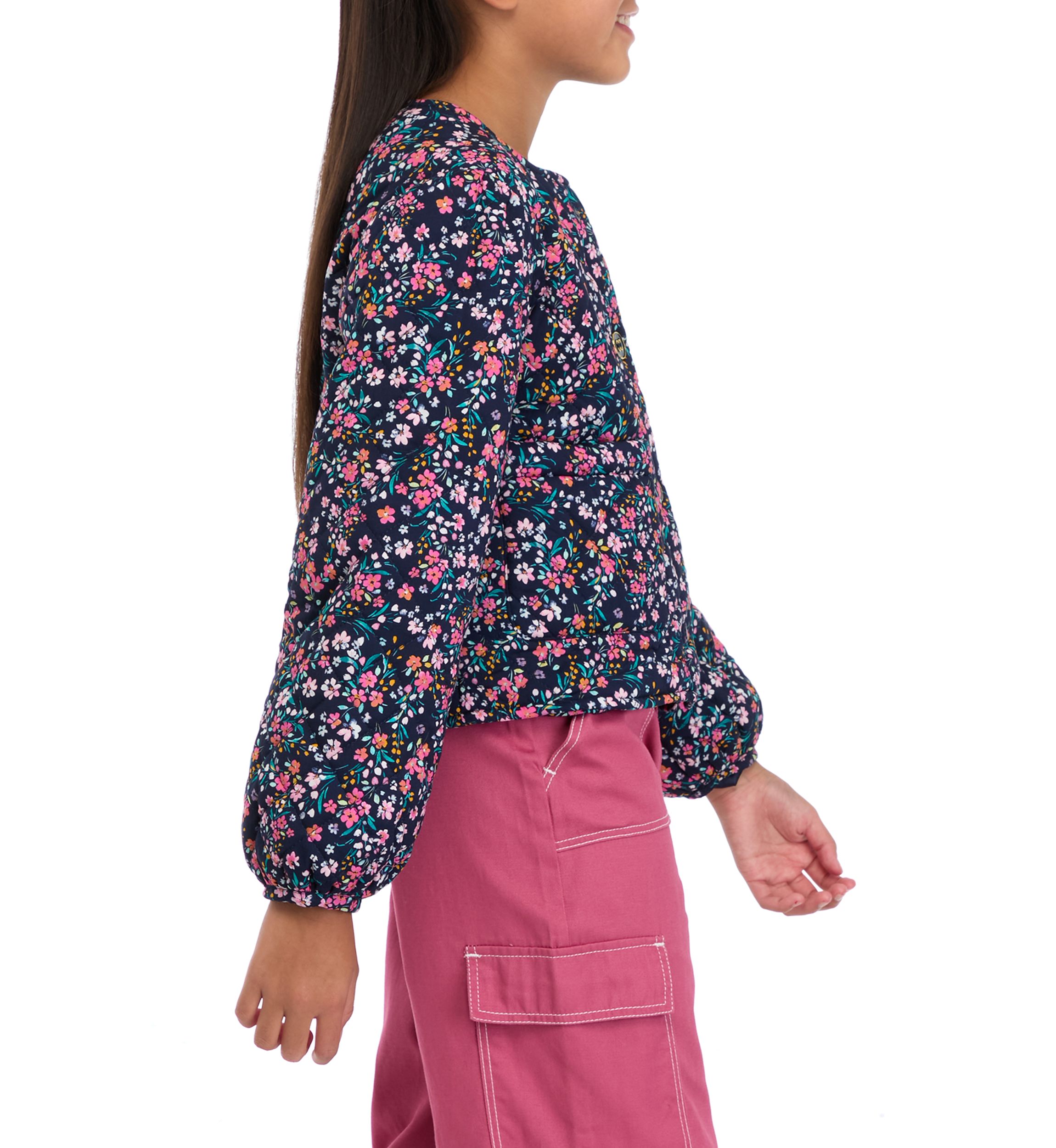 Girls 7-16 Printed Quilted Jacket 