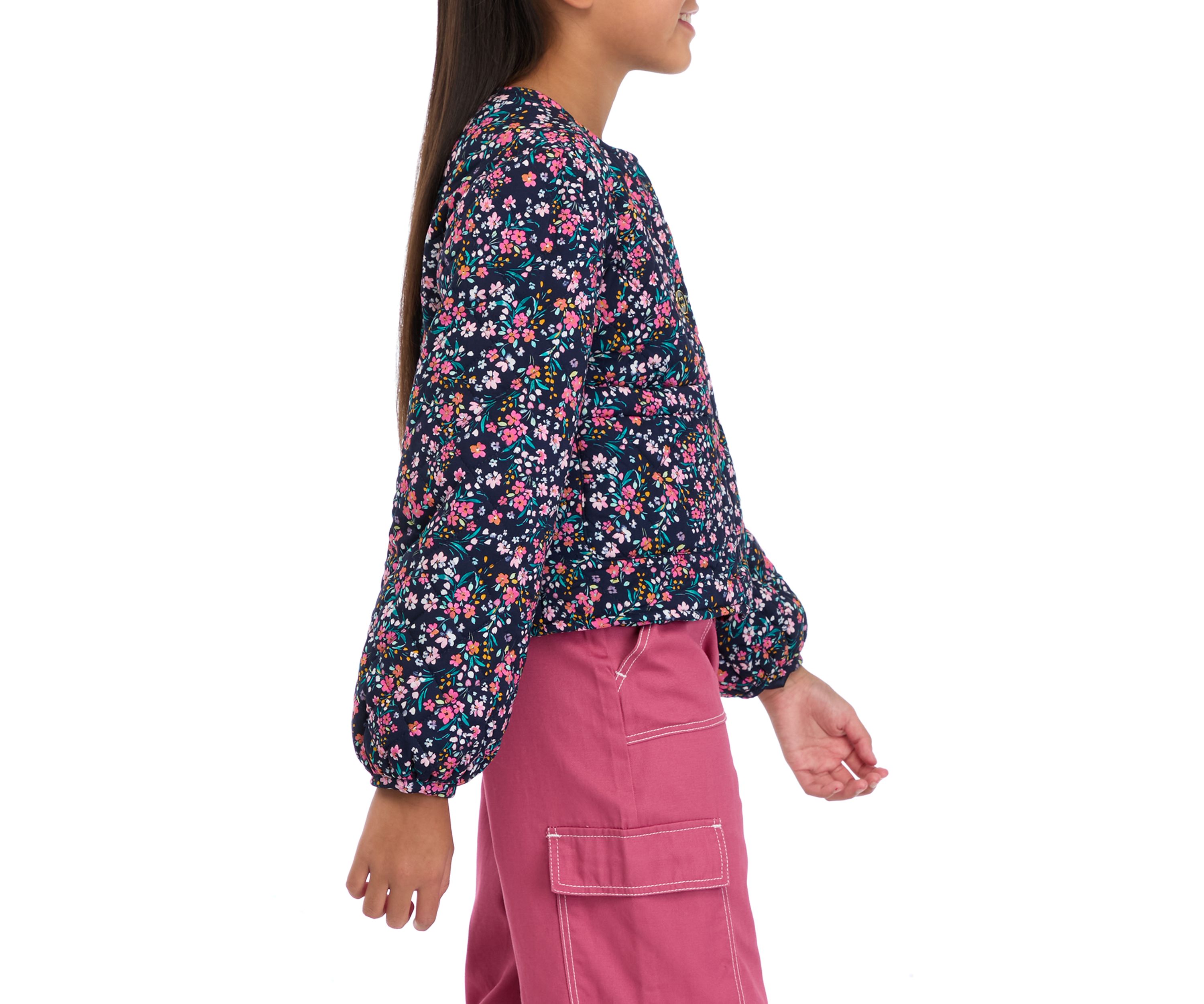 Girls 7-16 Printed Quilted Jacket 