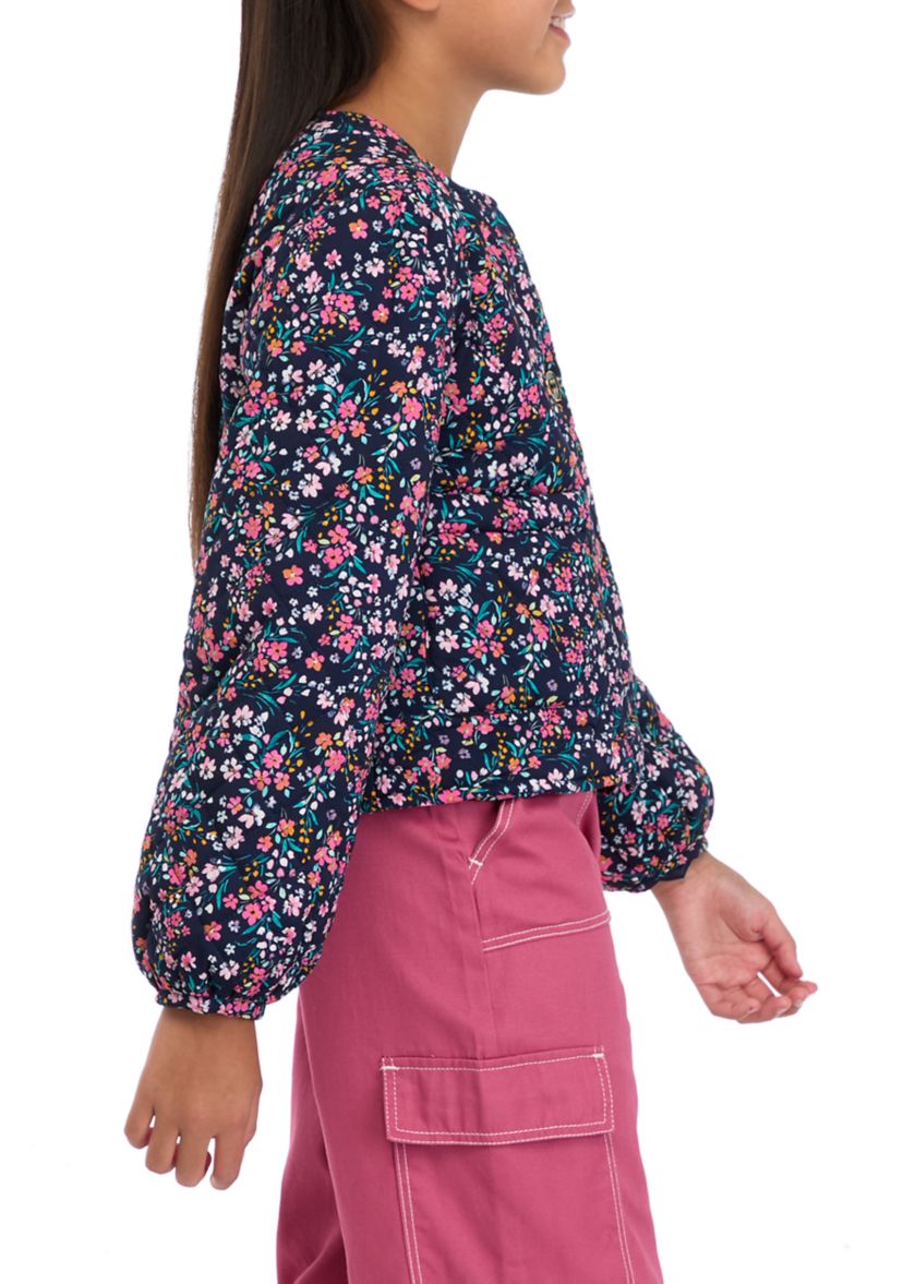 Girls 7-16 Printed Quilted Jacket 
