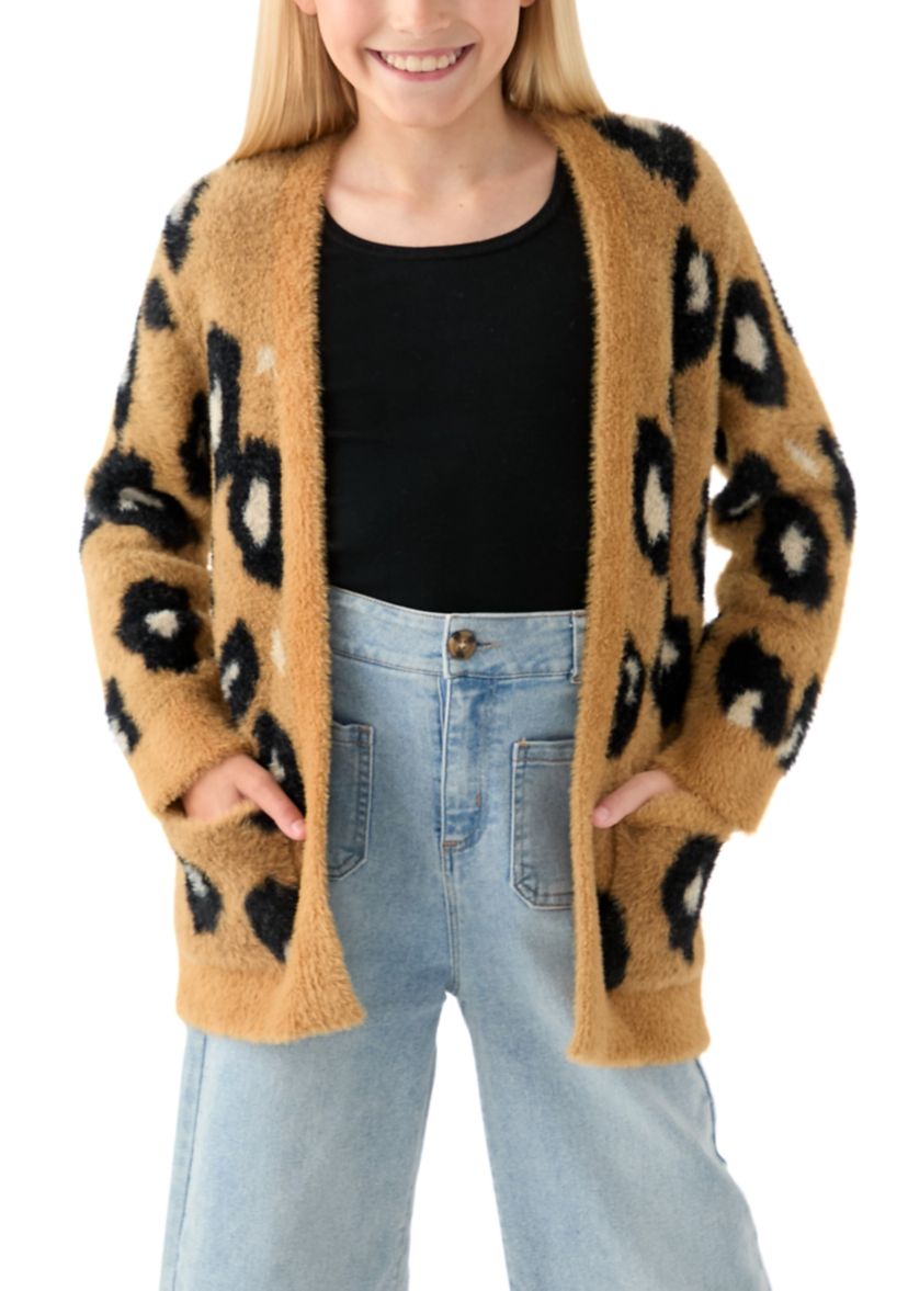 Girls 4-6x Long Animal Cardigan 