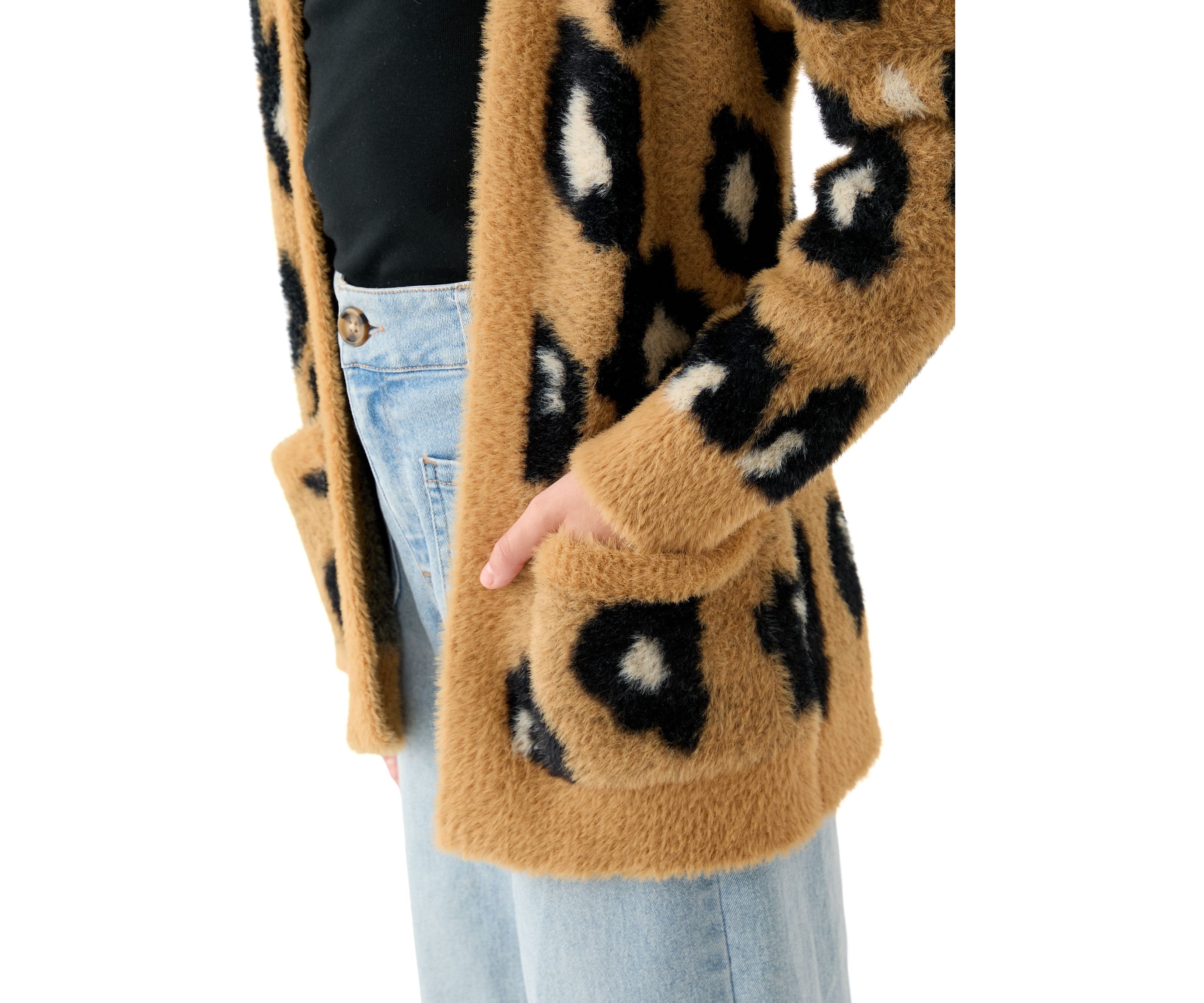 Girls 4-6x Long Animal Cardigan 