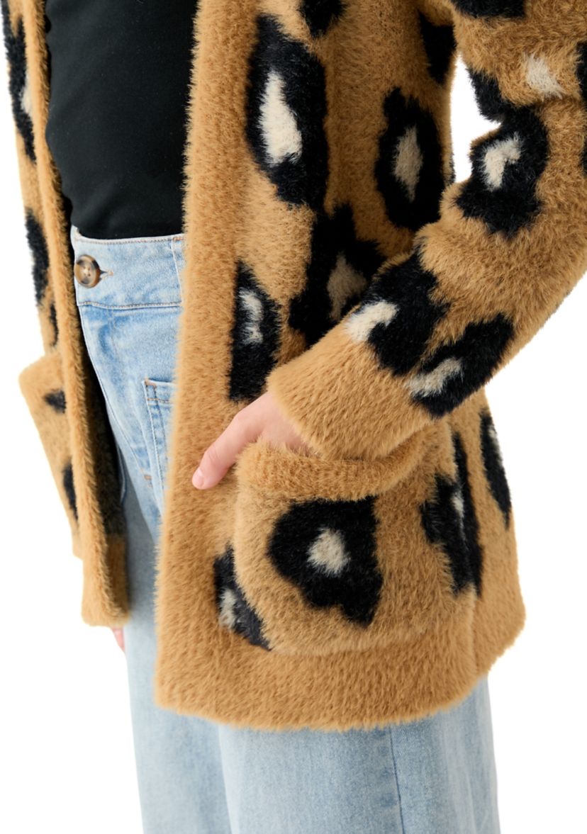 Girls 4-6x Long Animal Cardigan 