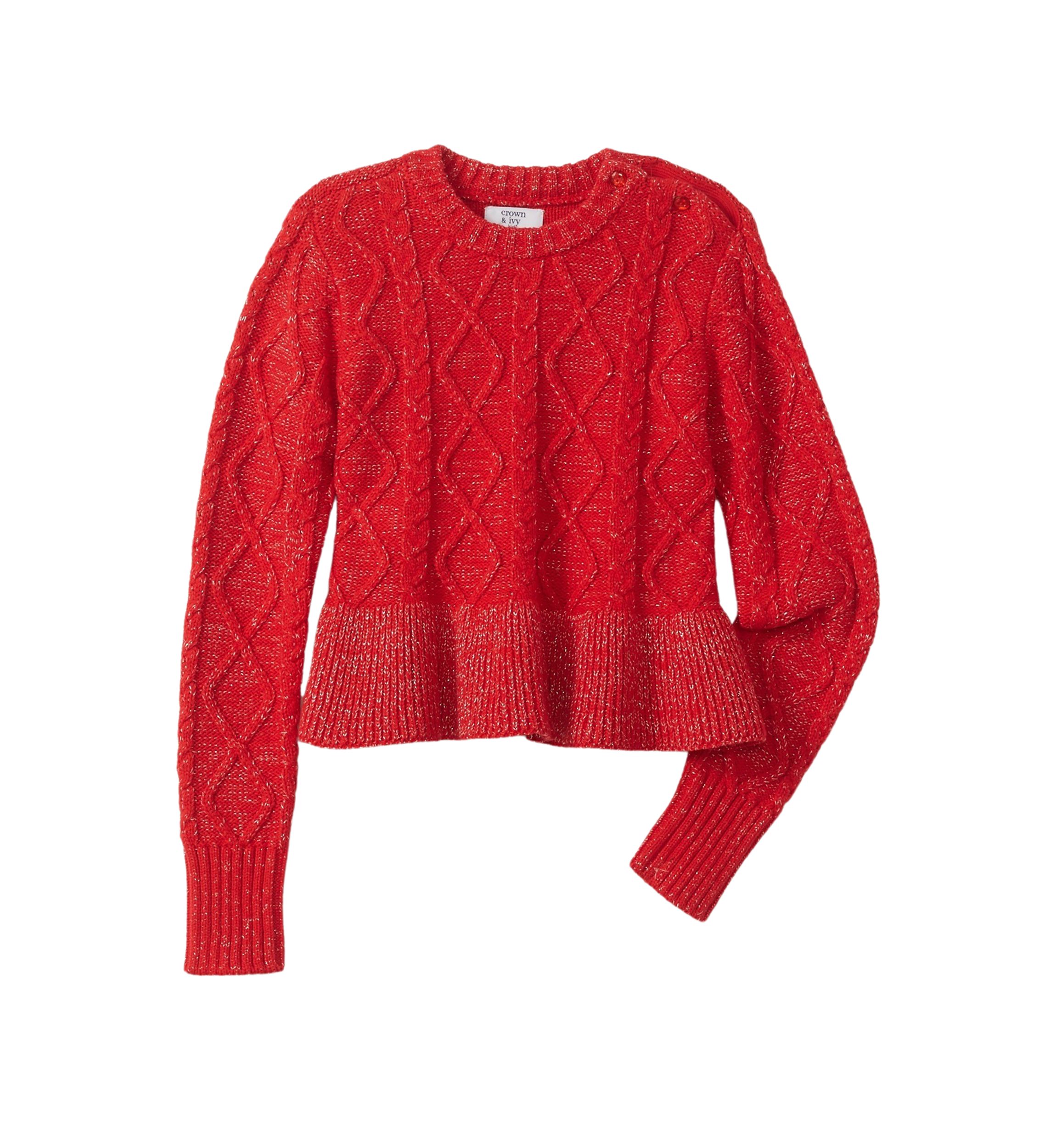 Girls 7-16 Peplum Hem Sweater