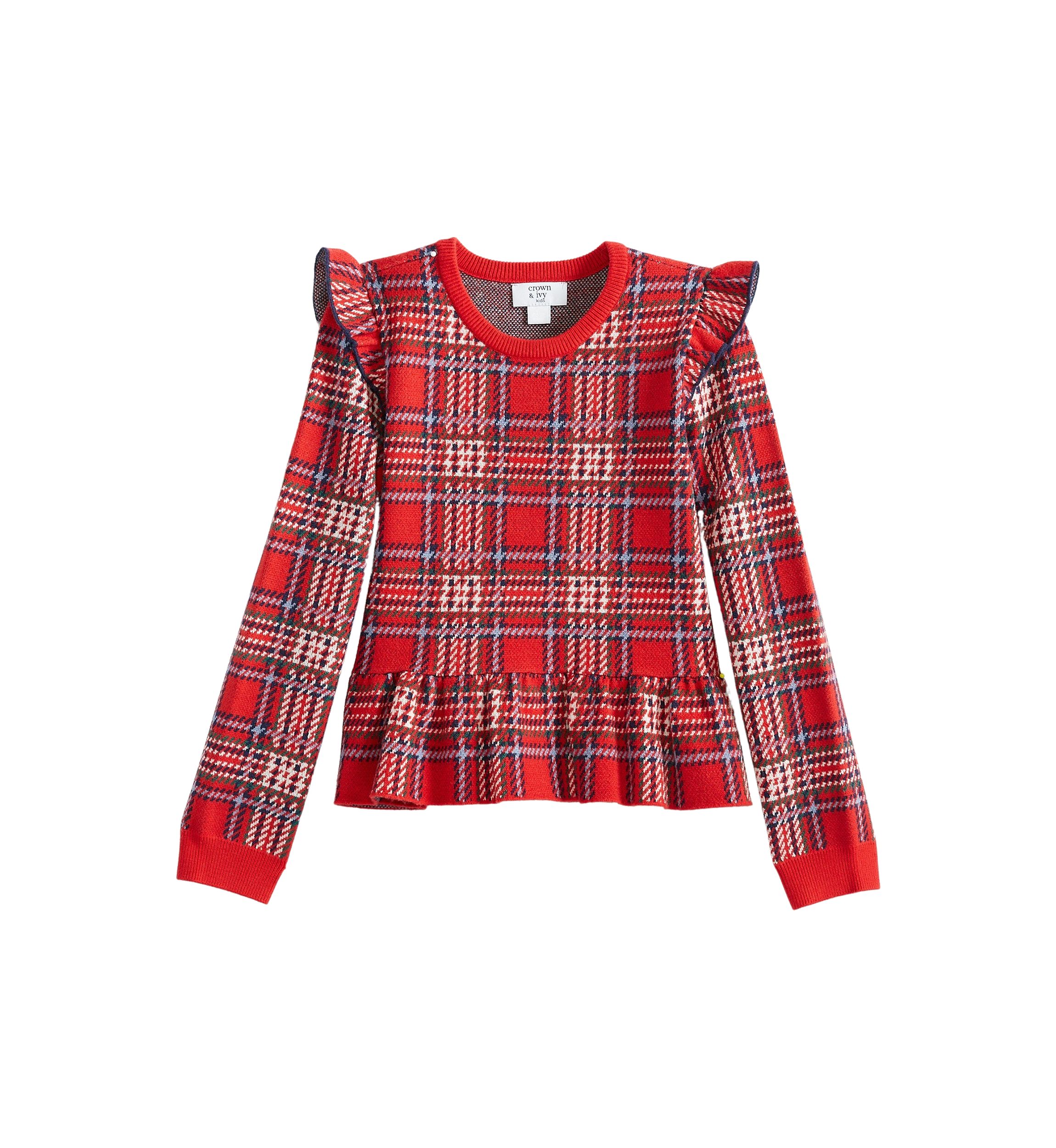 Girls 4-6x Long Sleeve Peplum Hem Top 