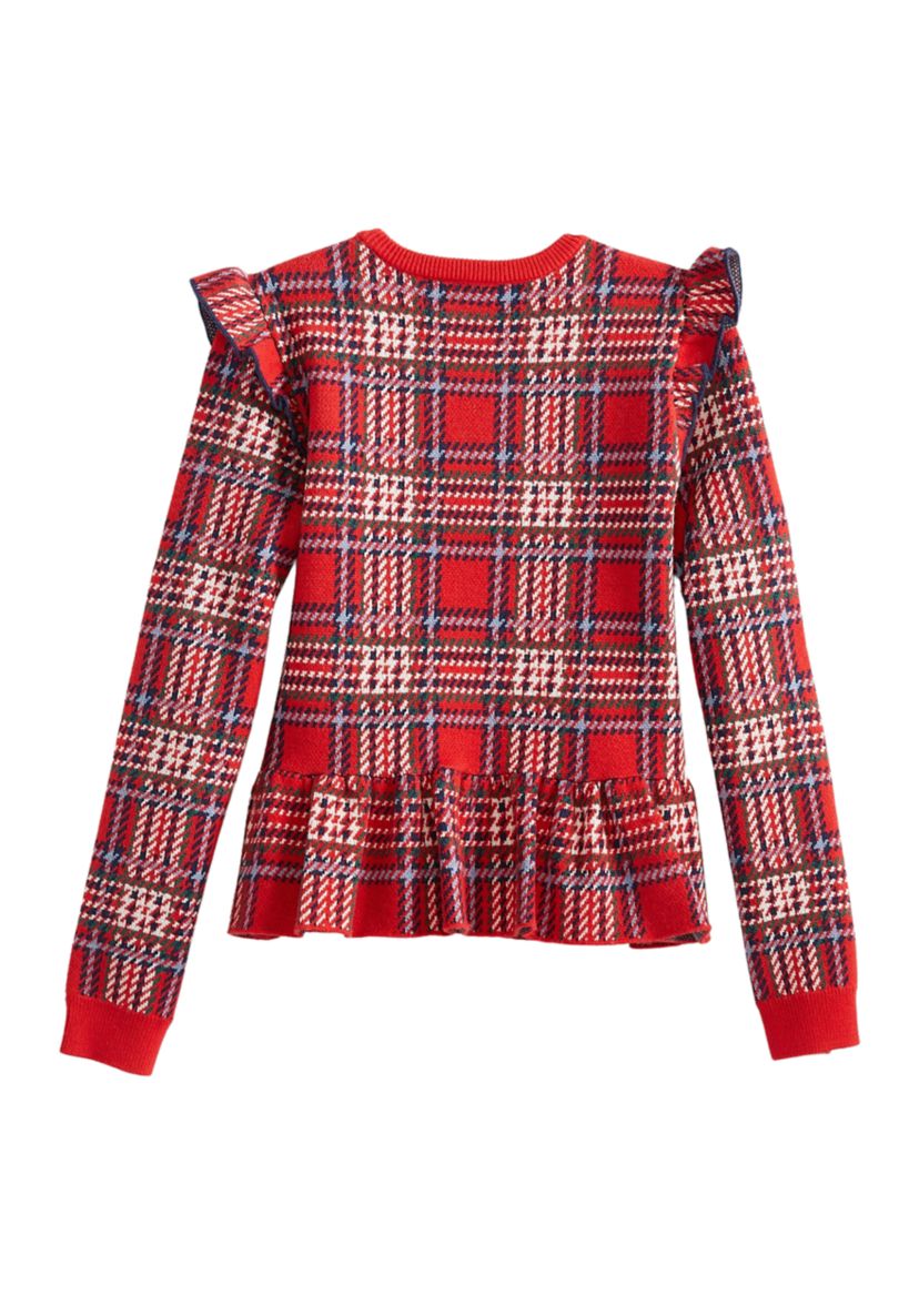 Girls 4-6x Long Sleeve Peplum Hem Top 