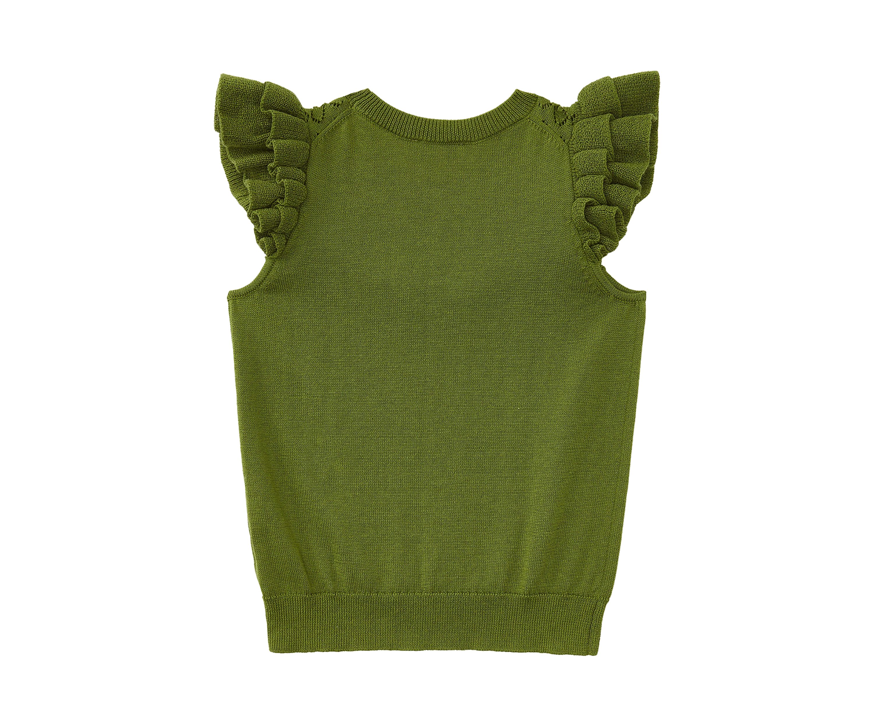 Girls 4-6x Solid Ruffle Yoke Sweater