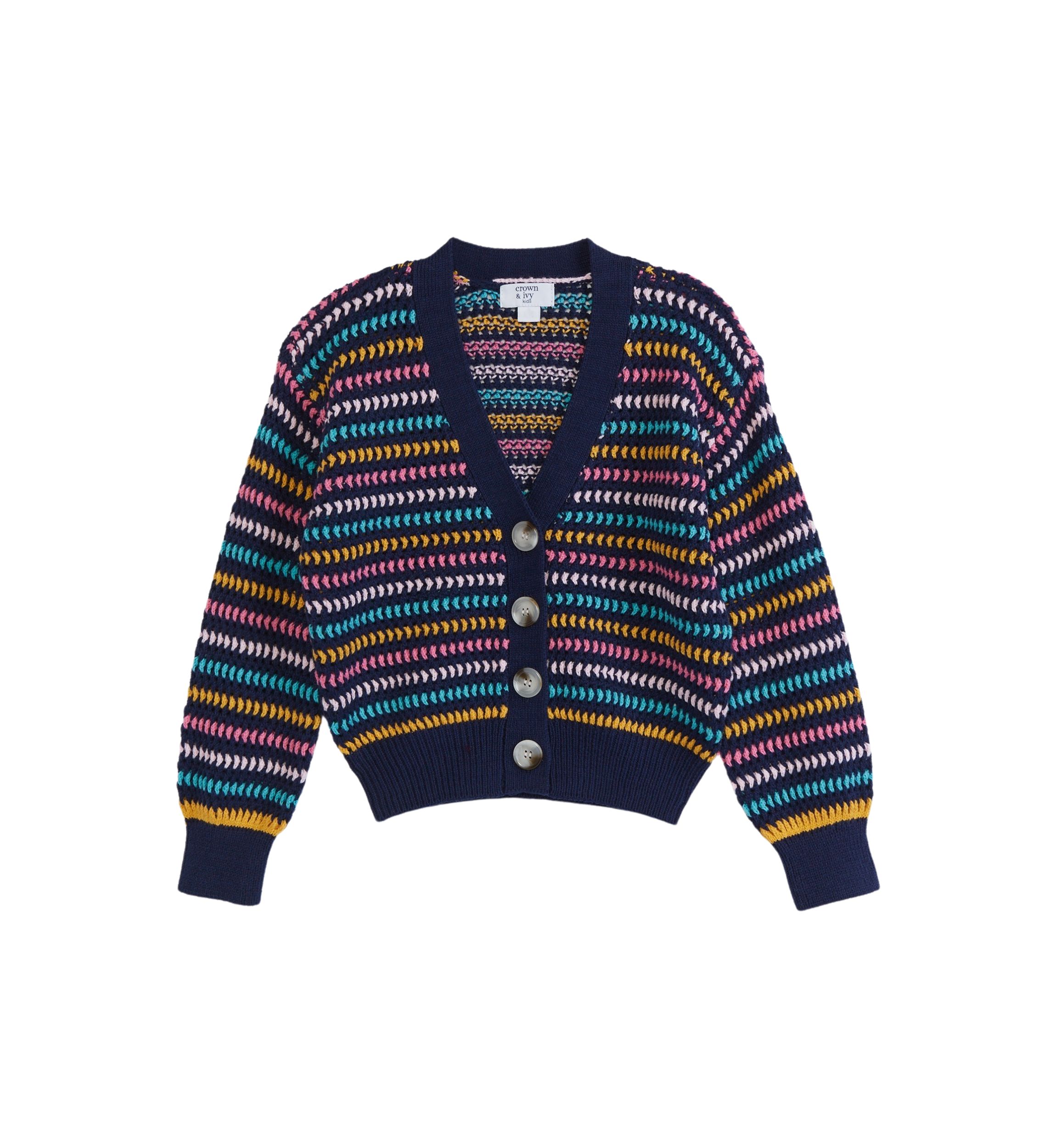 Girls 7-16 Multi Colored Cardigan
