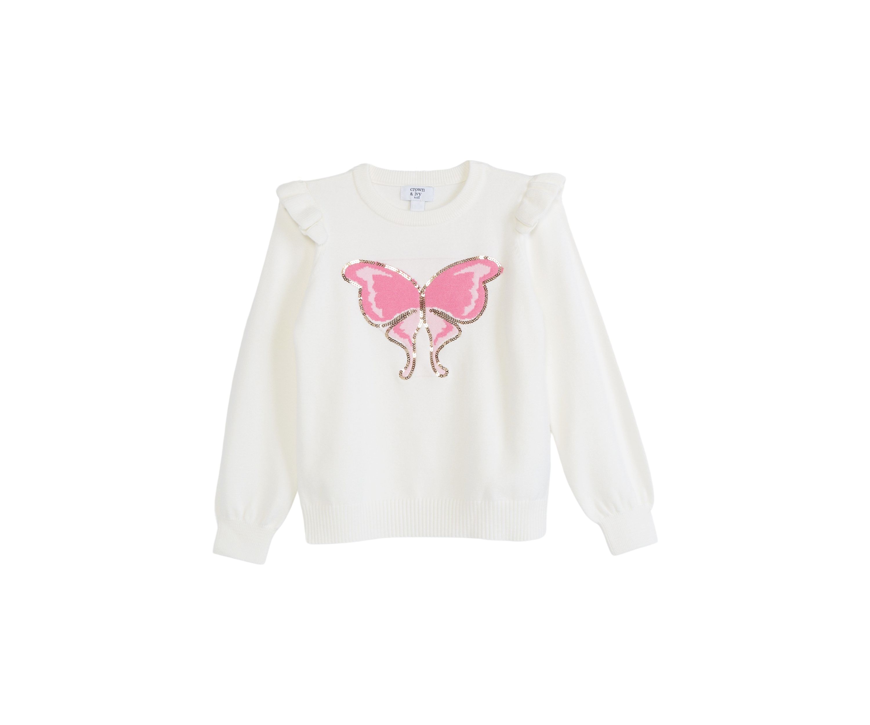 Girls 4-6x Ruffle Graphic Sweater