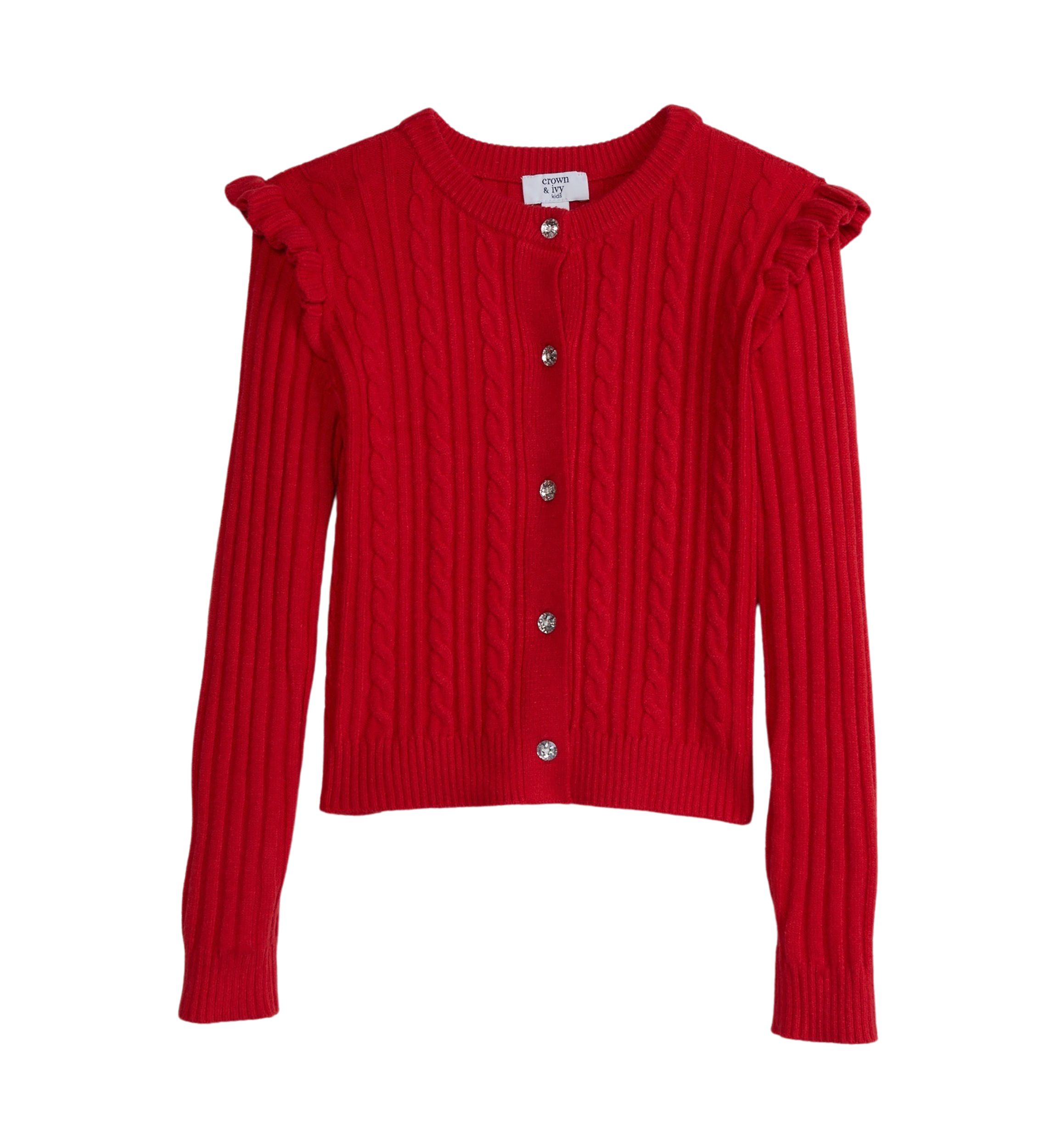 Girls 7-16 Cable Cardigan