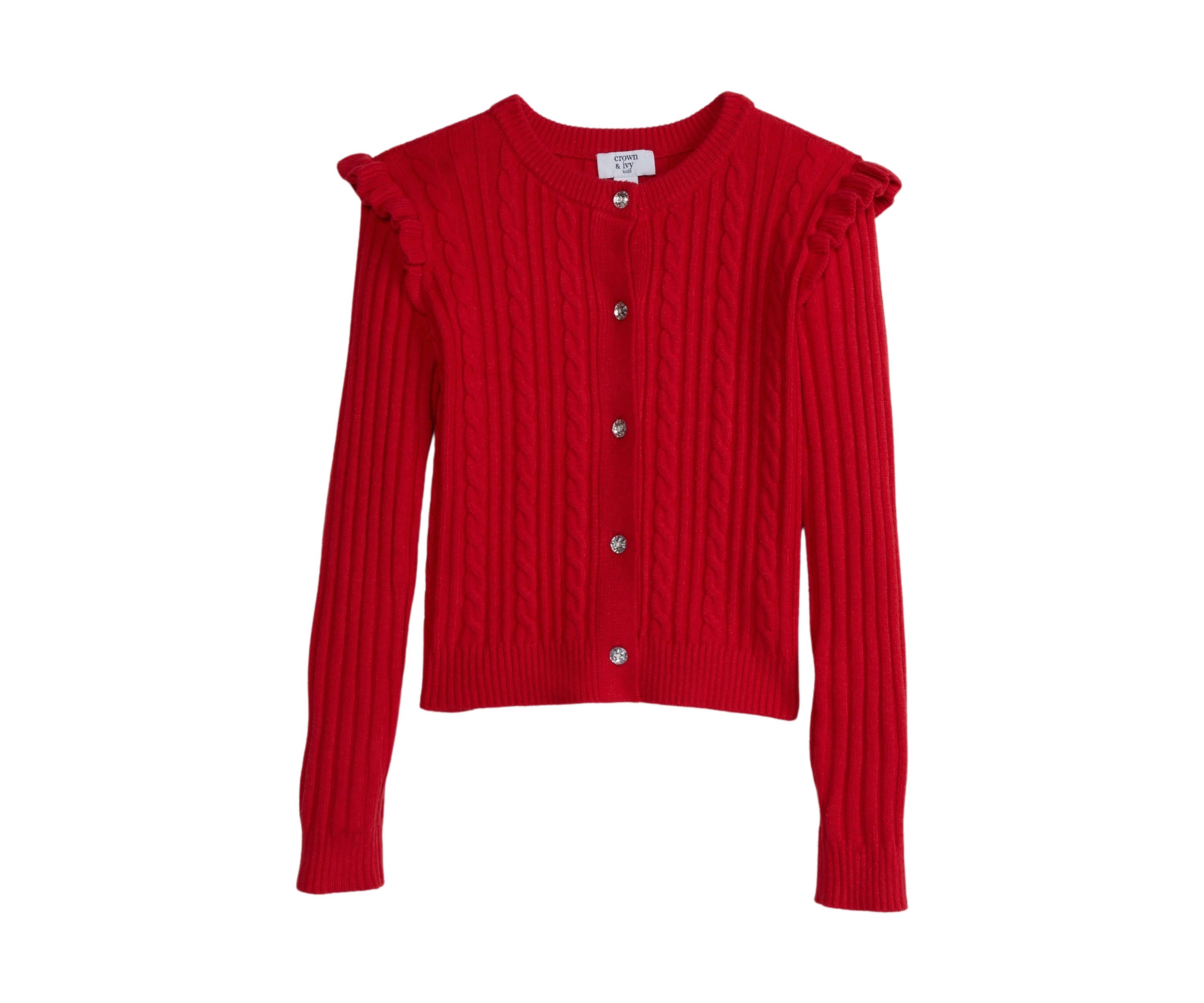 Girls 7-16 Cable Cardigan