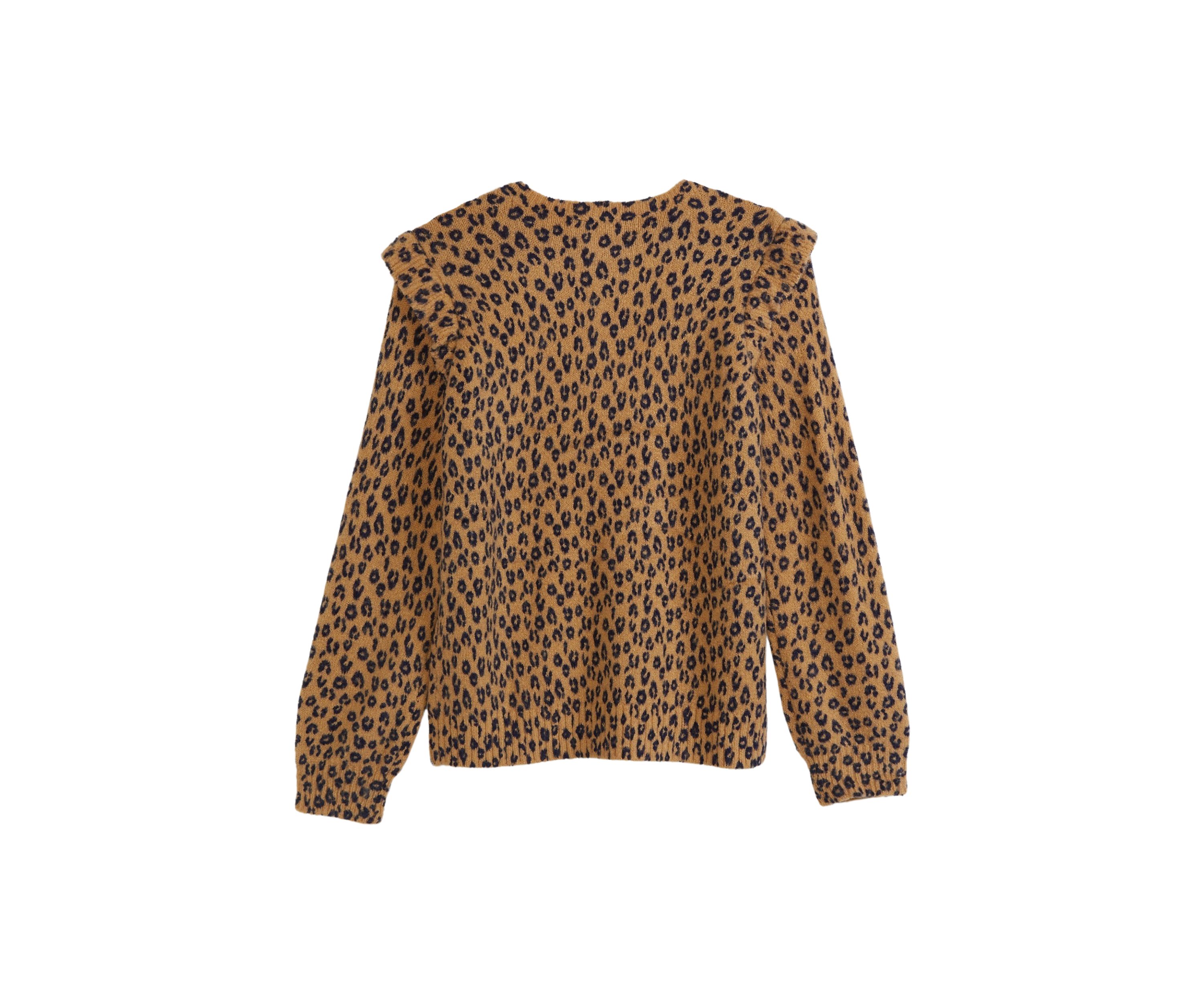 Girls 4-6x Ruffle Printed Sweater