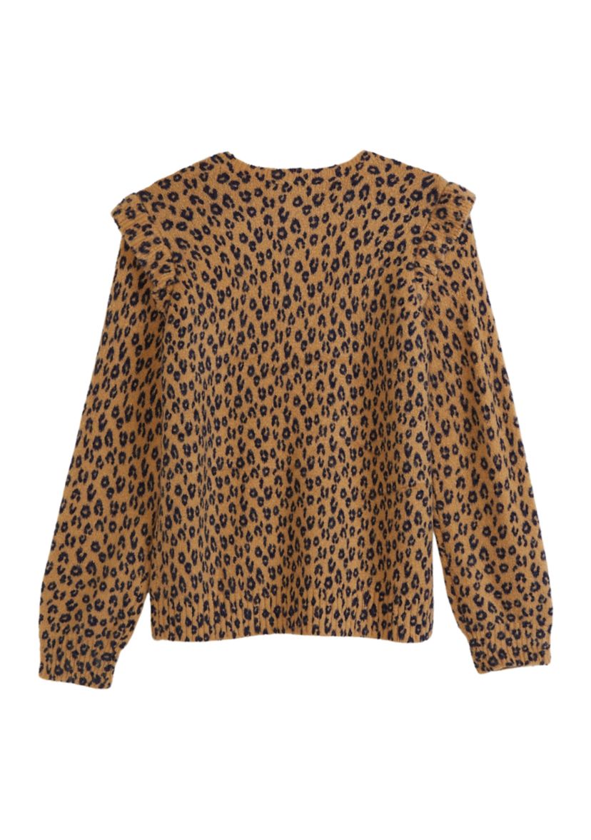 Girls 4-6x Ruffle Printed Sweater