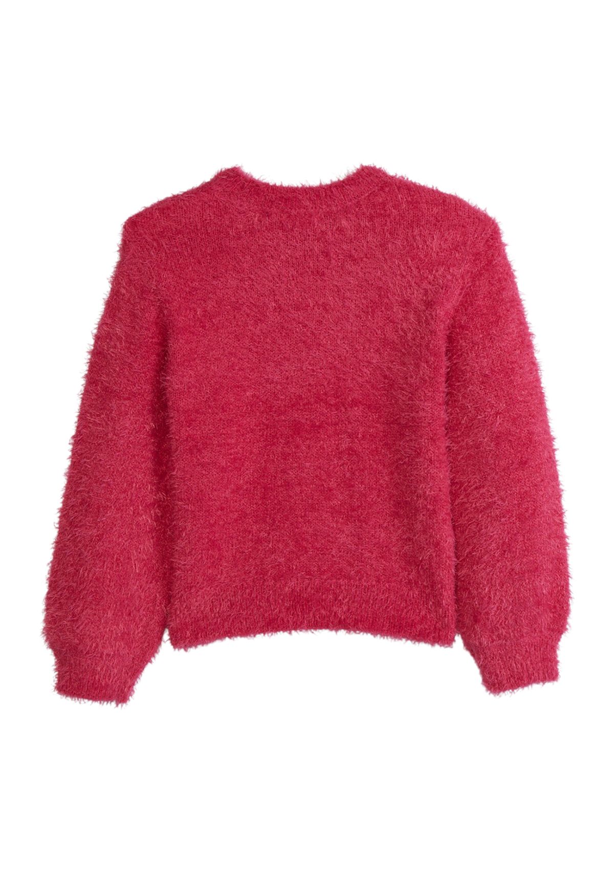 Girls 4-6x Sequin Bow Eyelash Sweater